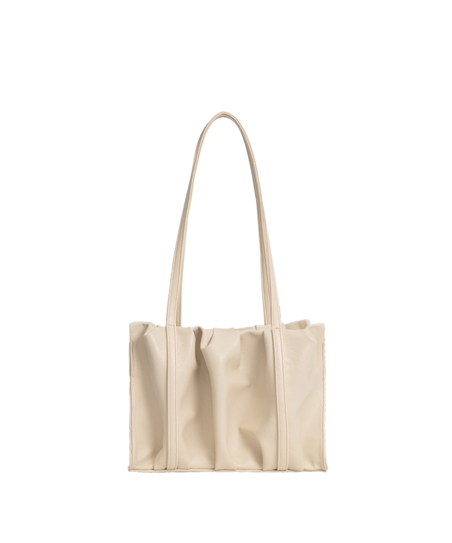 SHIRRING SQUARE SHOULDER BAG MINI DARK IVORY