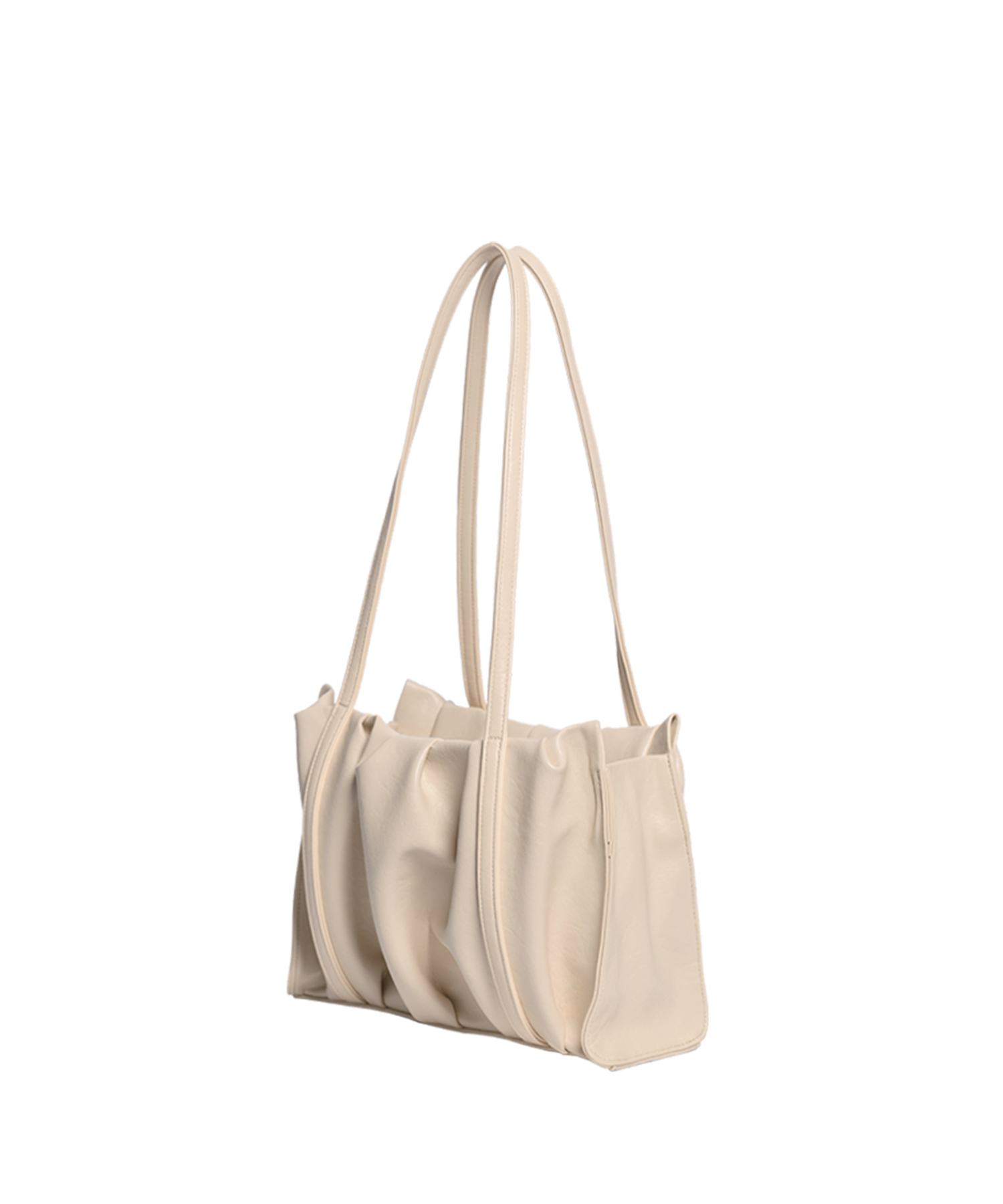 SHIRRING SQUARE SHOULDER BAG MINI DARK IVORY