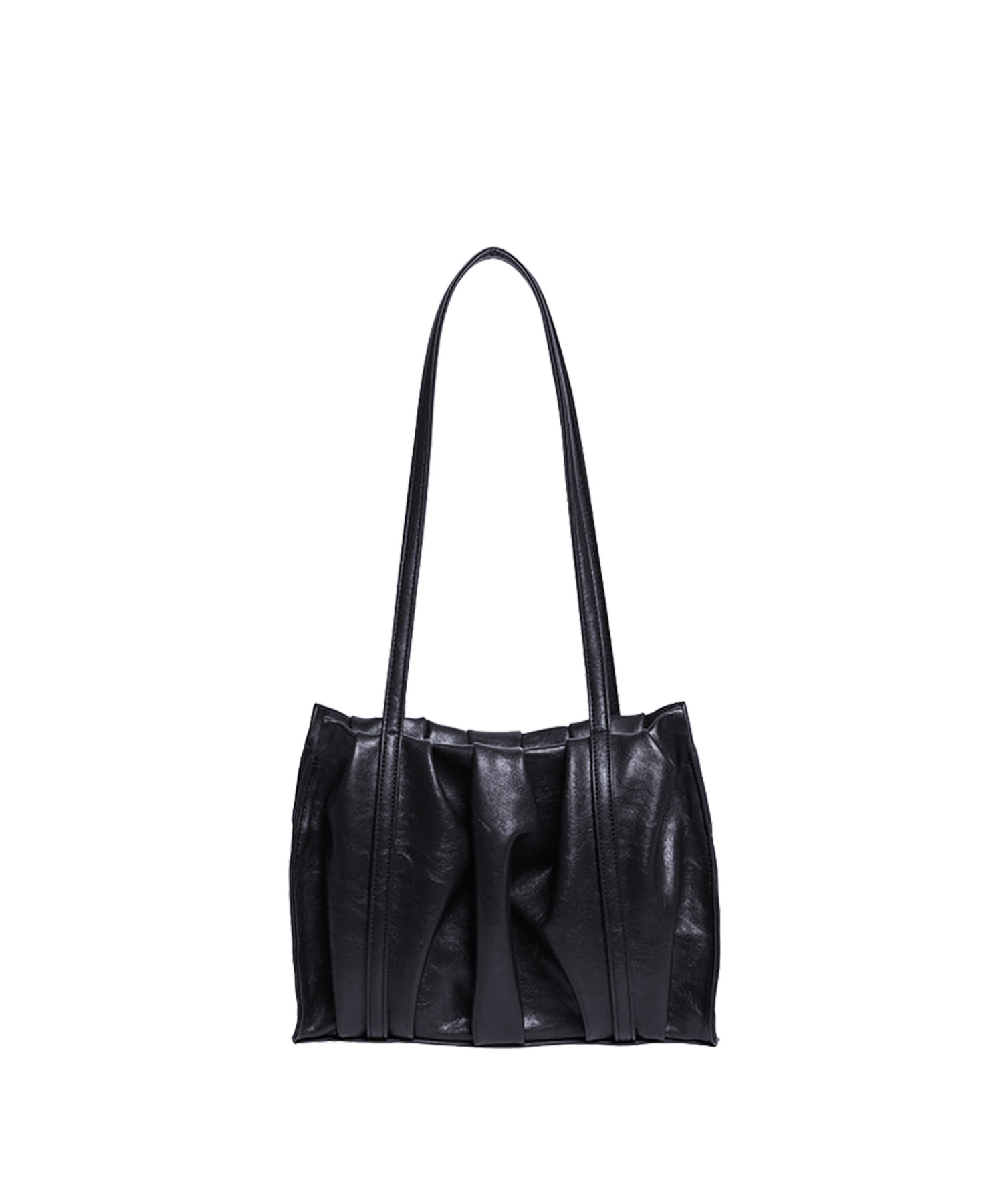 SHIRRING SQUARE SHOULDER MINI BAG чёрный