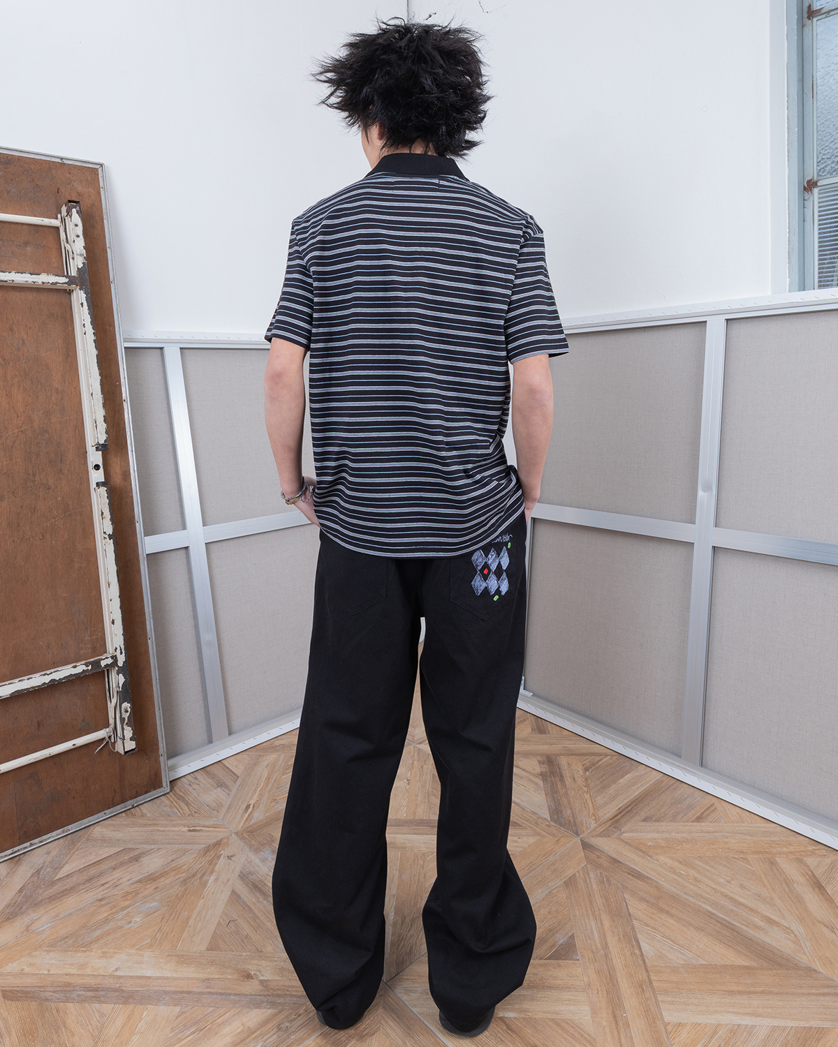 ARGYLE EMBROIDERED REGULAR CHINO брюки (чёрный)