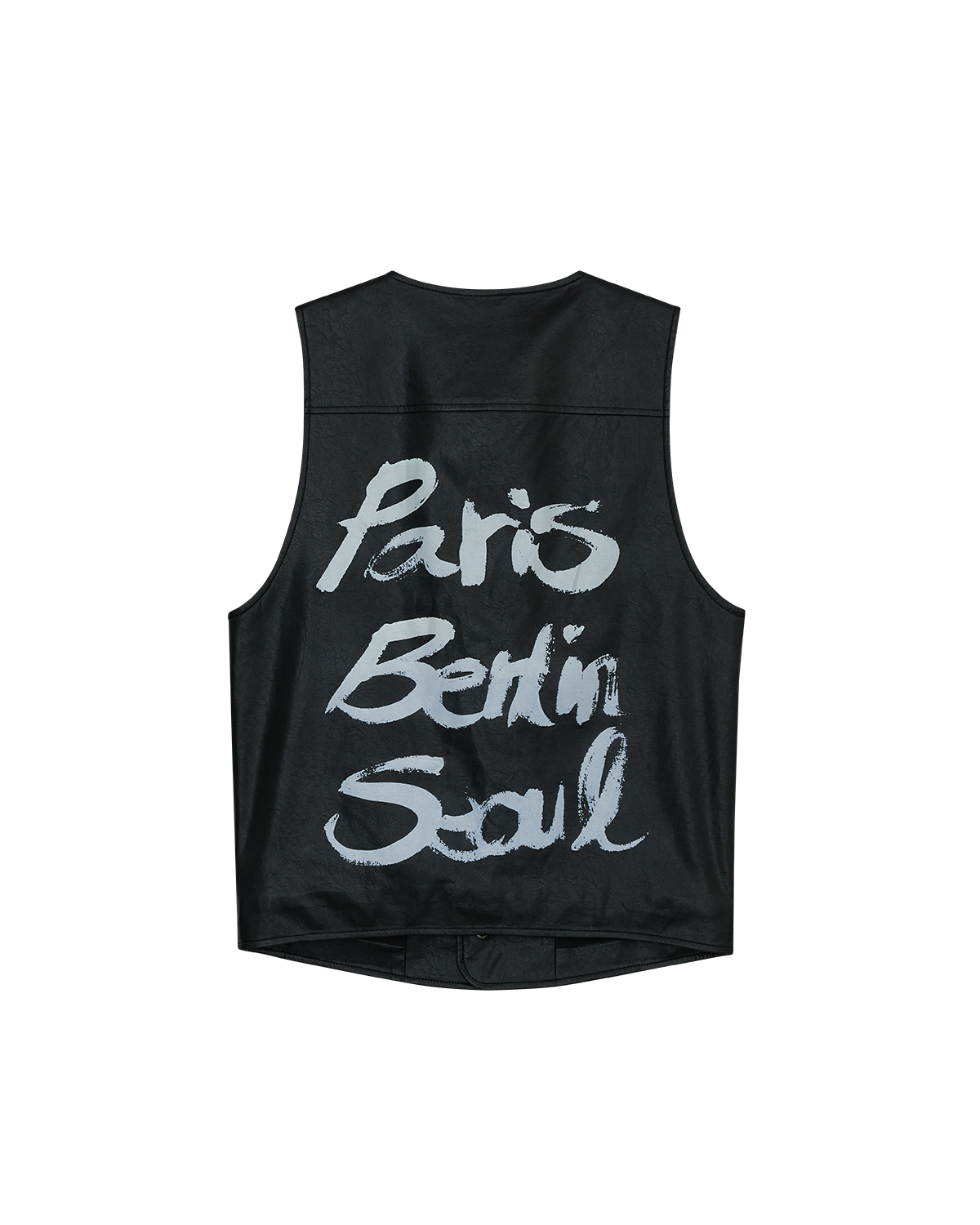 PARIS BERLIN SEOUL LEATHER VEST (чёрный)