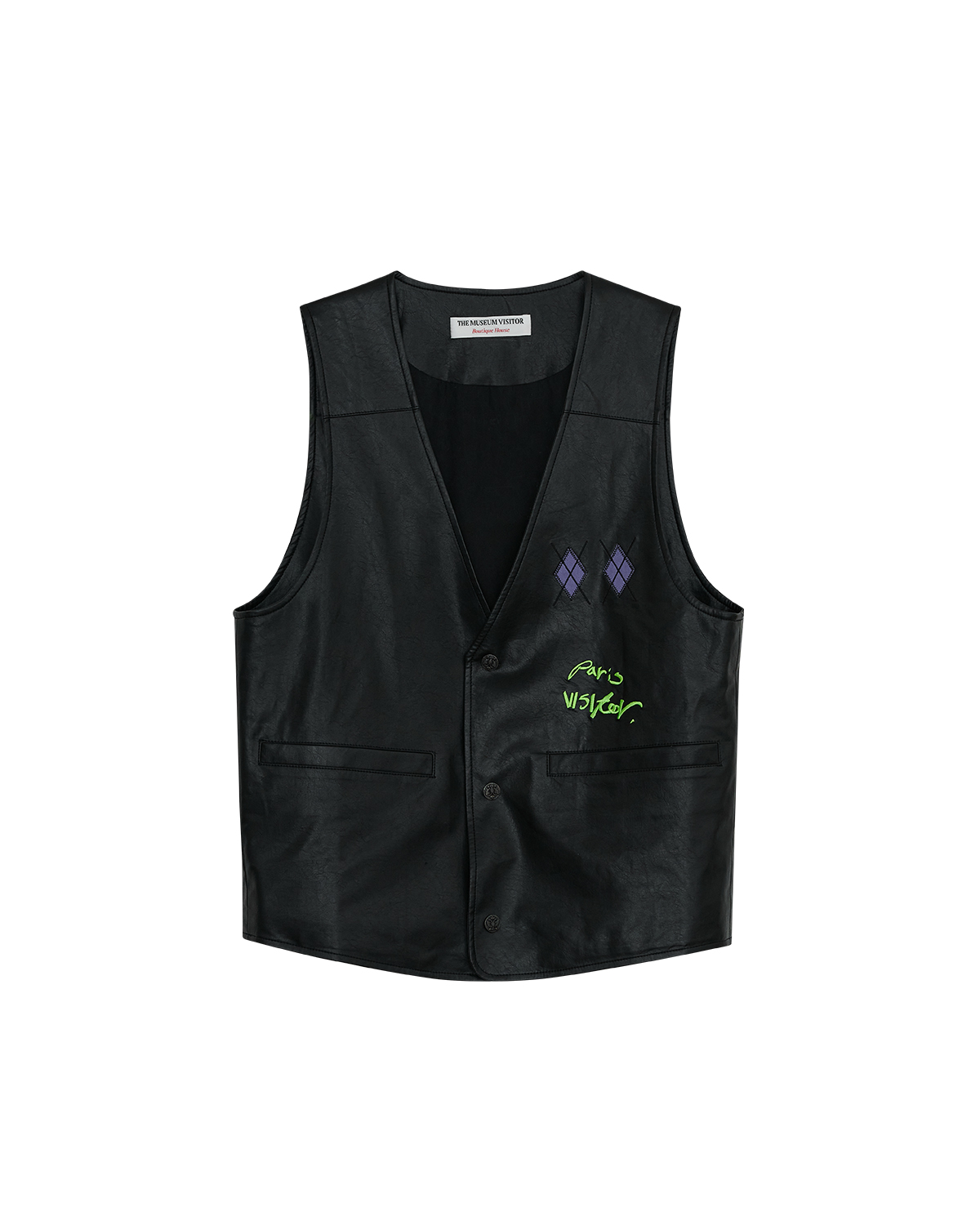 PARIS BERLIN SEOUL LEATHER VEST (чёрный)