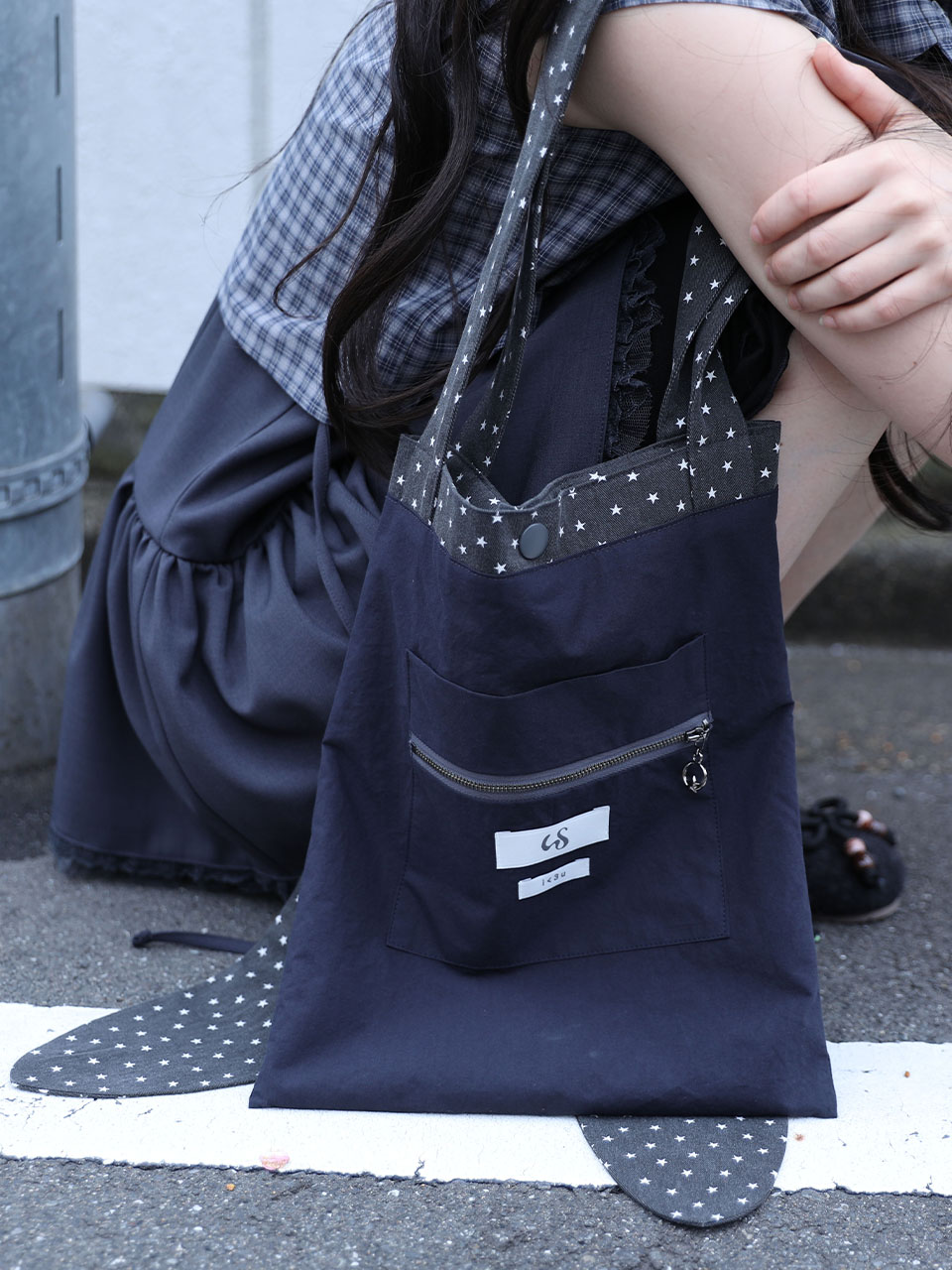 RABBIT STAR REVERSIBLE ECO BAG(уголь)