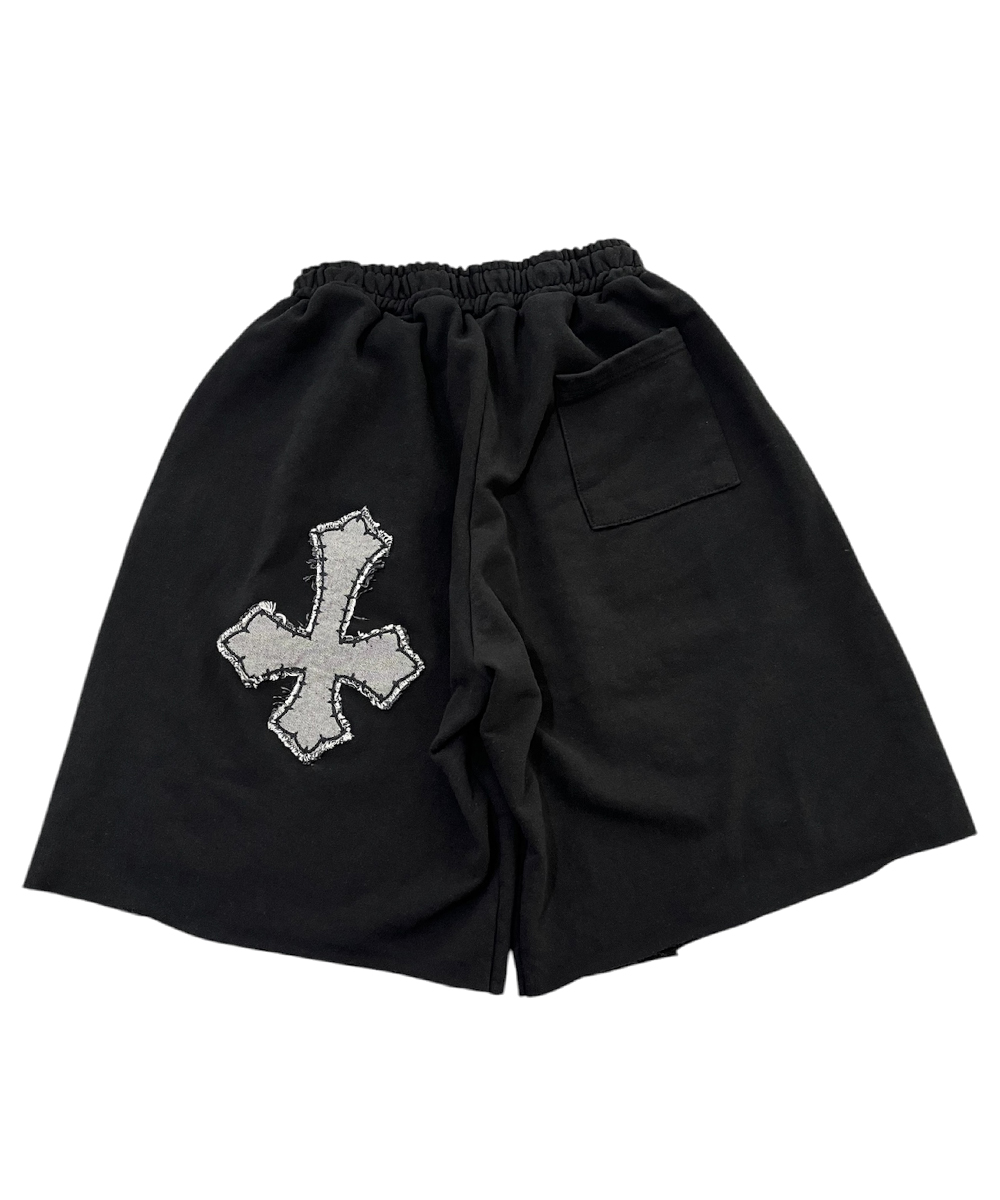 Трикотажные шорты с рваными деталями (Black)