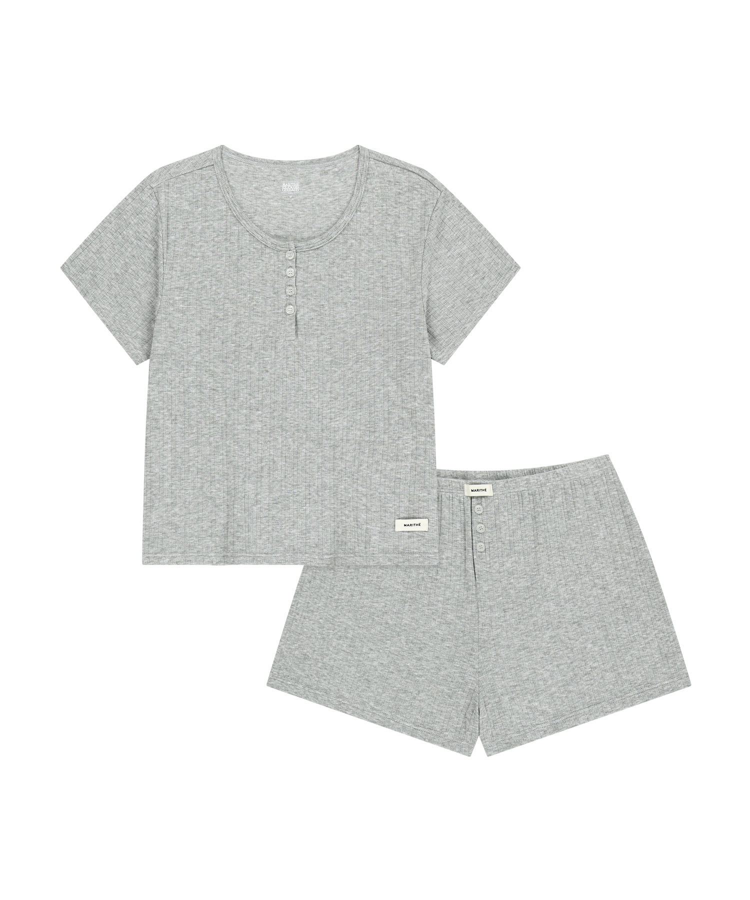 UNDERWEAR W POINTELLE LOUNGE SET heather серый