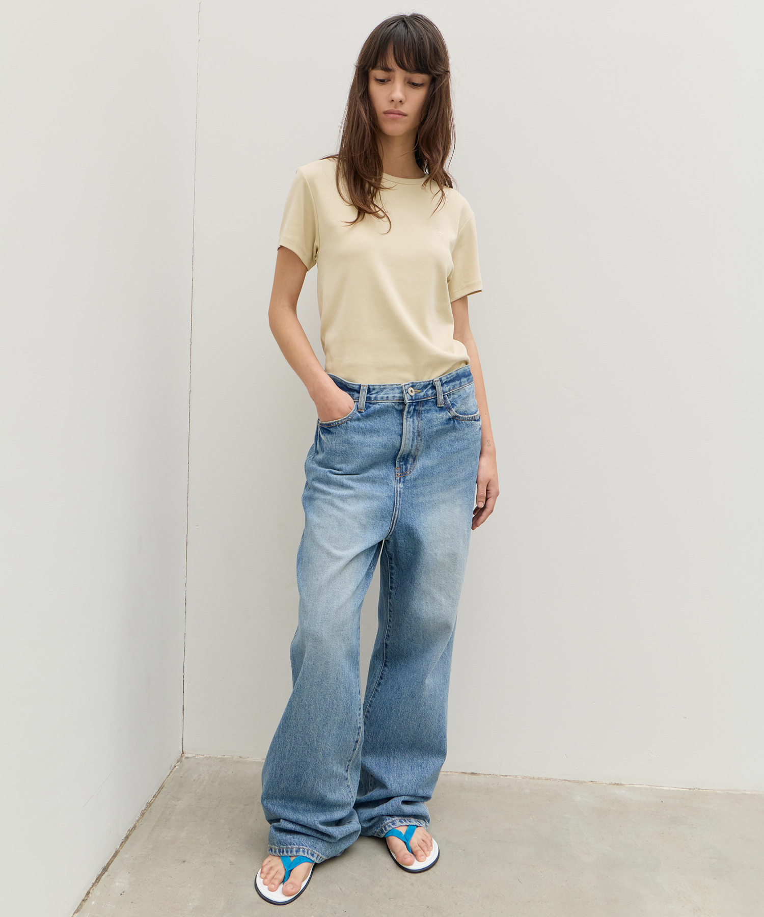 Contour Straight Denim - Fade синий