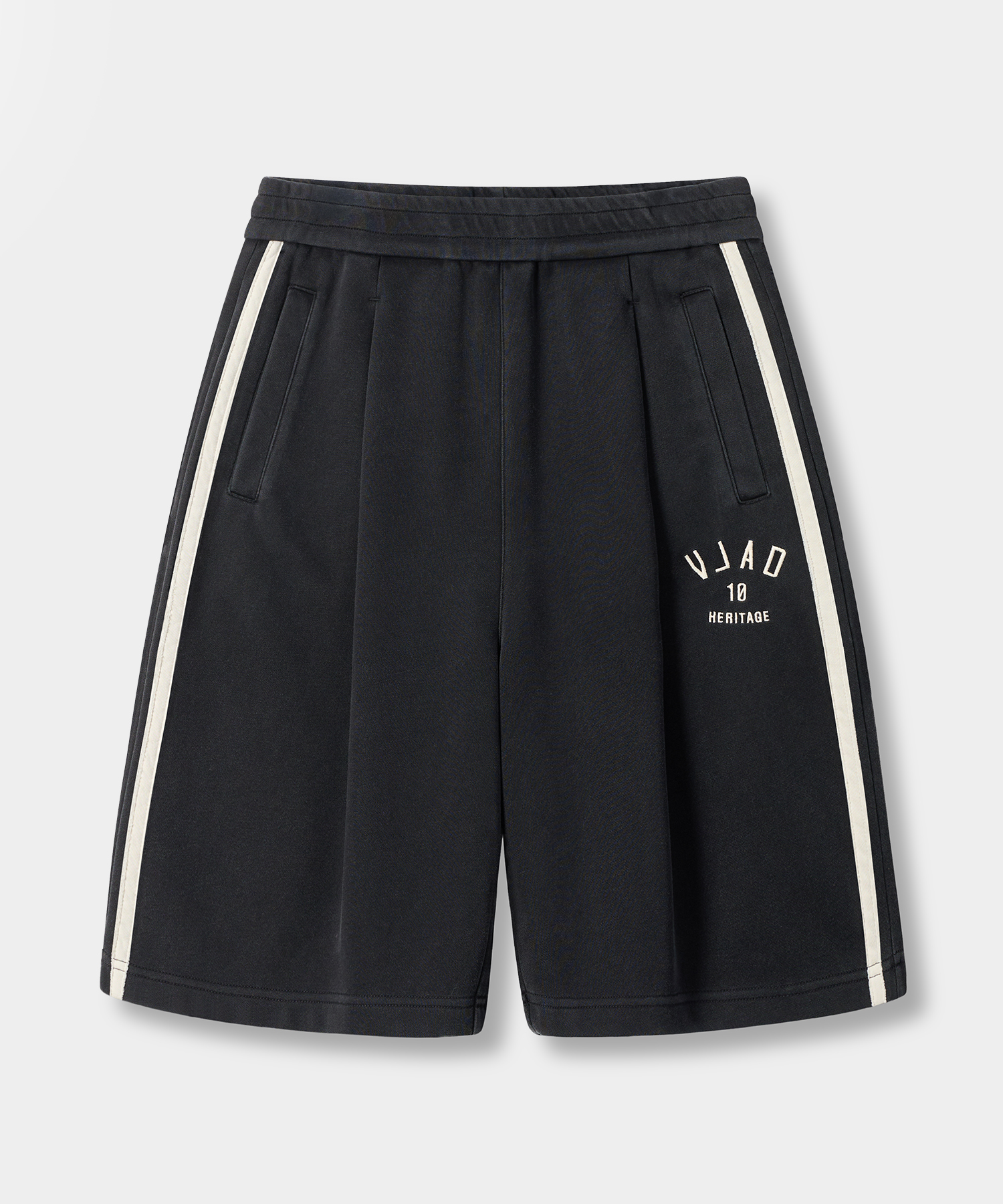 VLAD ONE-TUCK CURVED TRACK SWEAT PANTS_HALF BERMUDA 2 COLOR