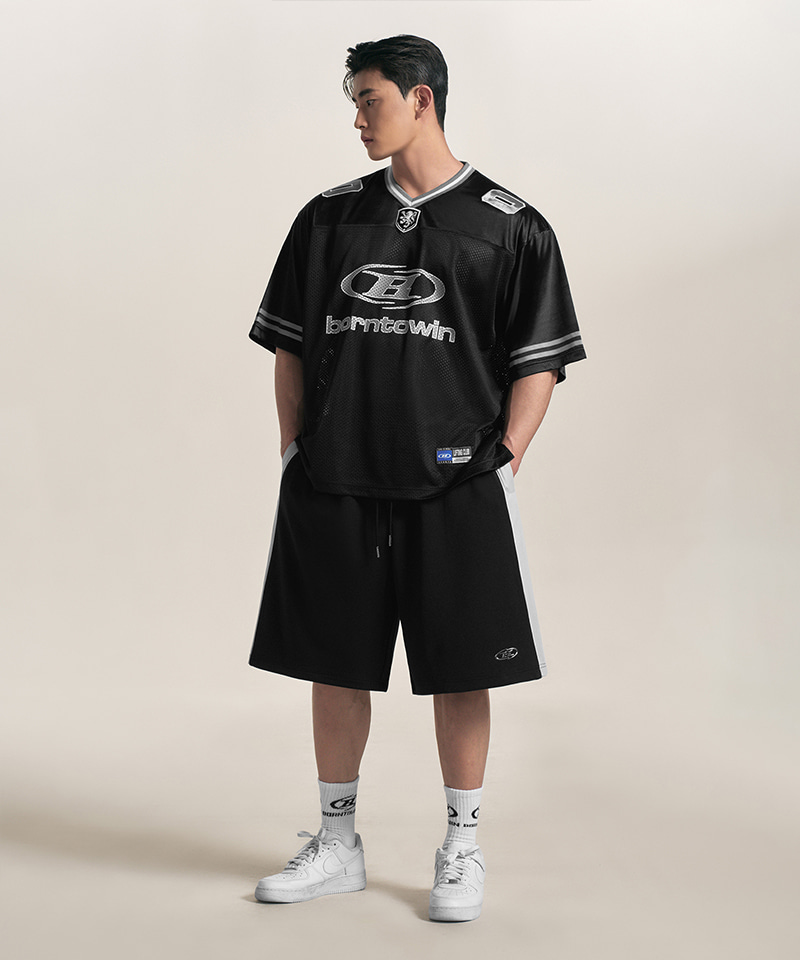 SILVER B BLOCK MESH JERSEY BERMUDA брюки [черный]