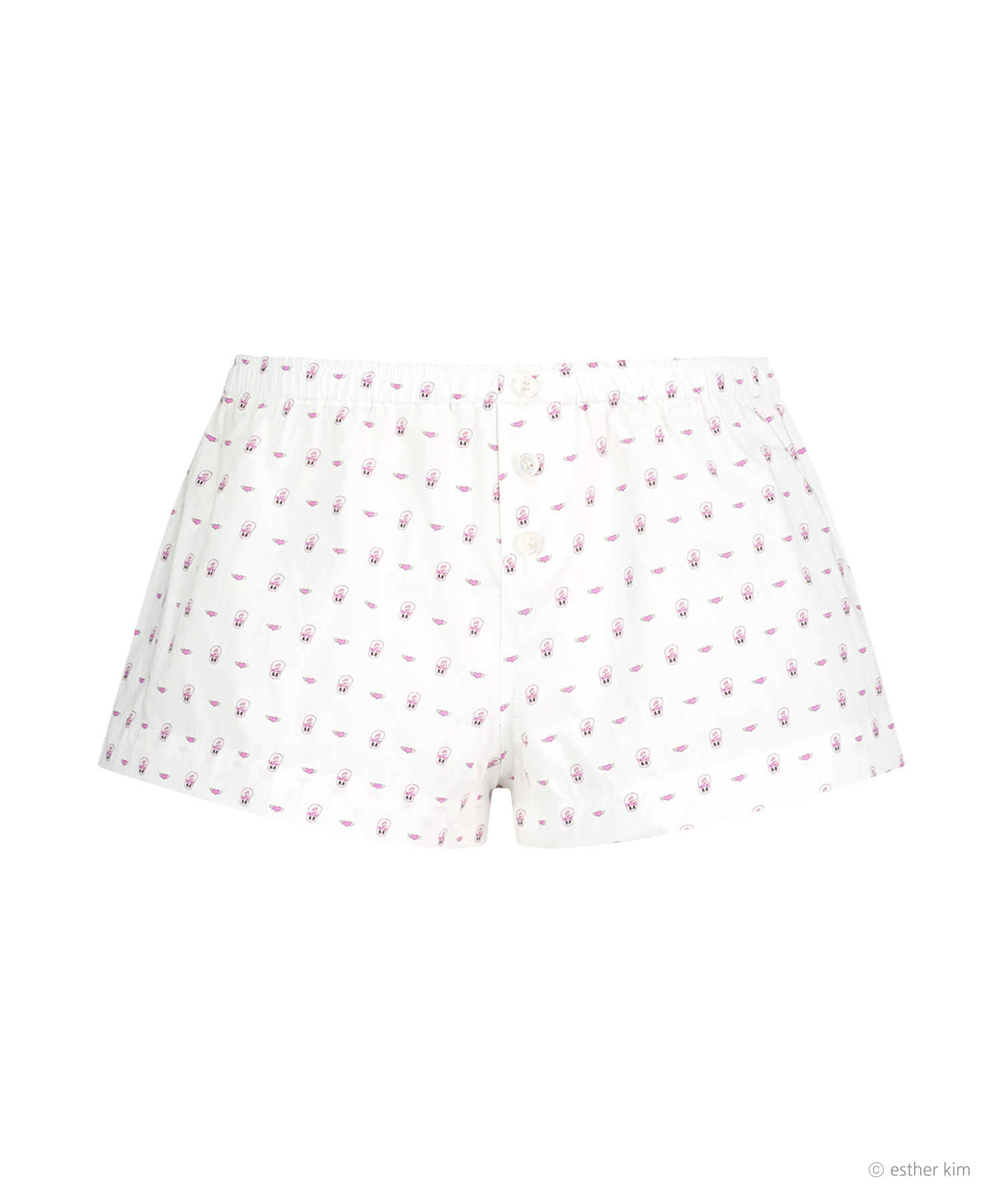ESTHER BUNNY X AS IF CALIE MINI PRINT COTTON шорты белый