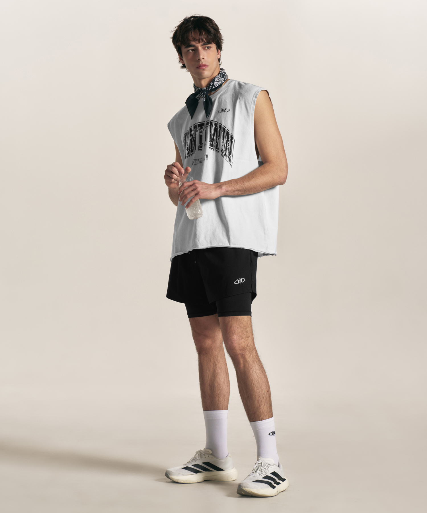 CRACK LOGO GARMENT DYED SLEEVELESS [OFF белый]