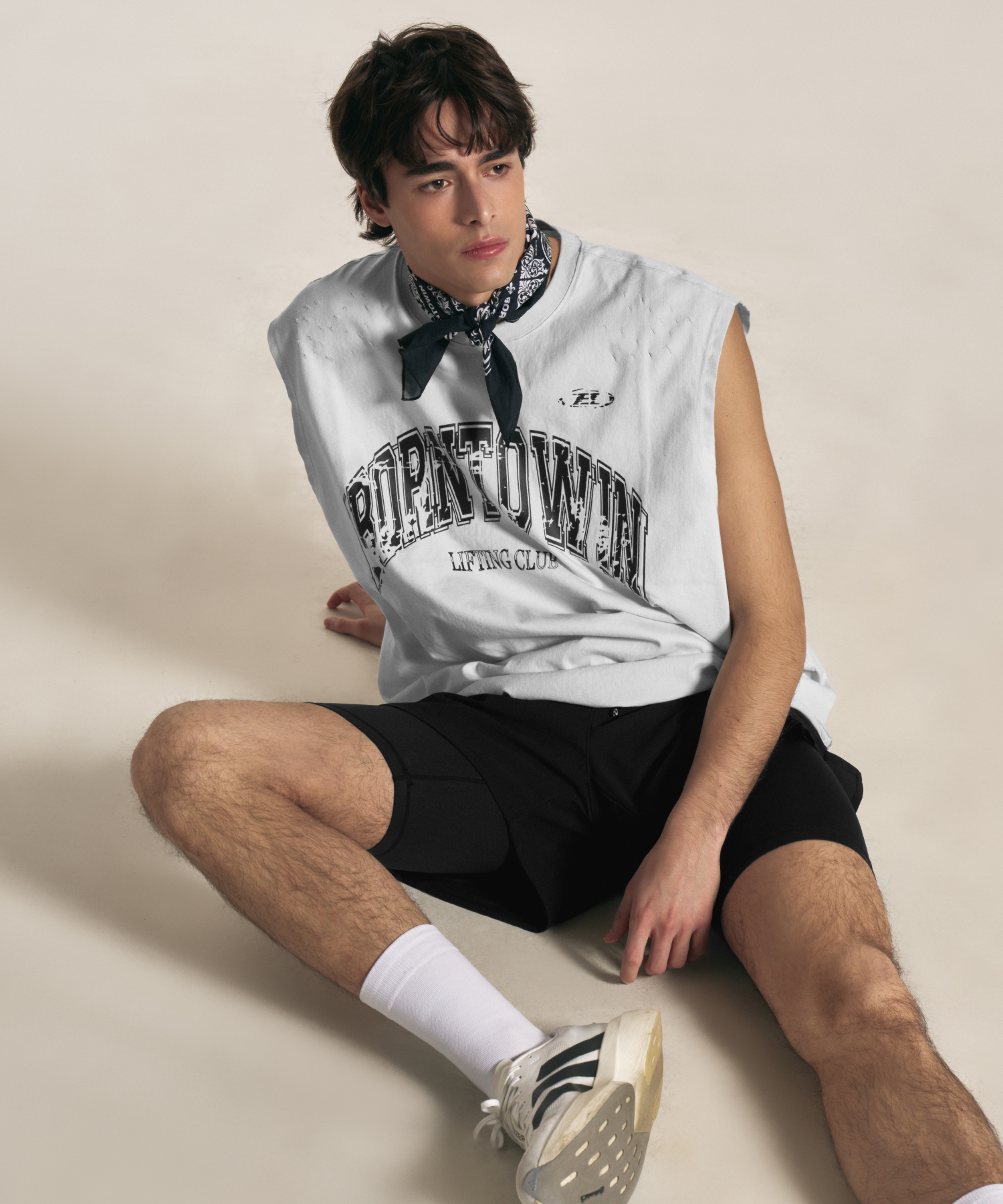 CRACK LOGO GARMENT DYED SLEEVELESS [OFF белый]