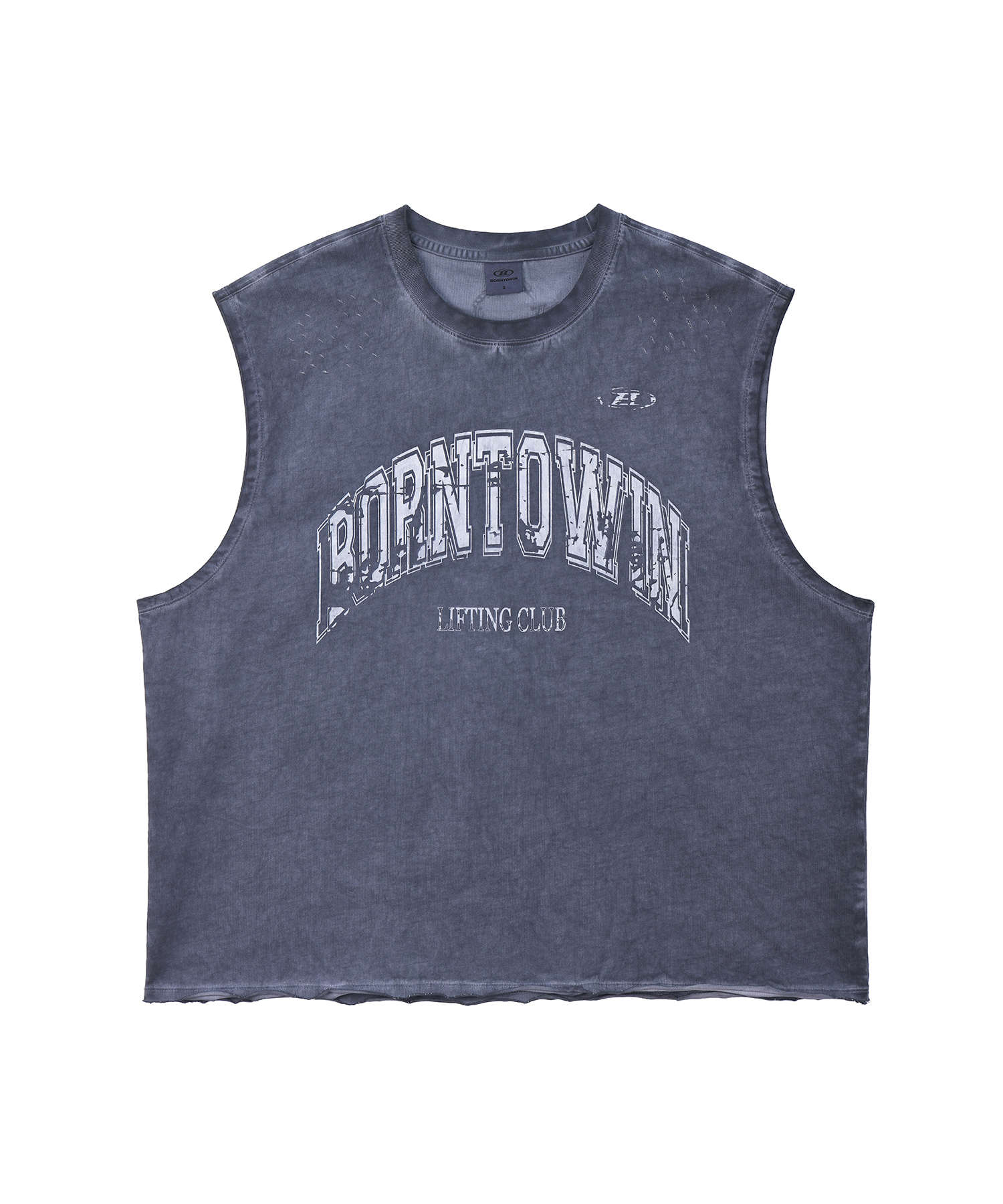 CRACK LOGO GARMENT DYED SLEEVELESS [темно-синий]