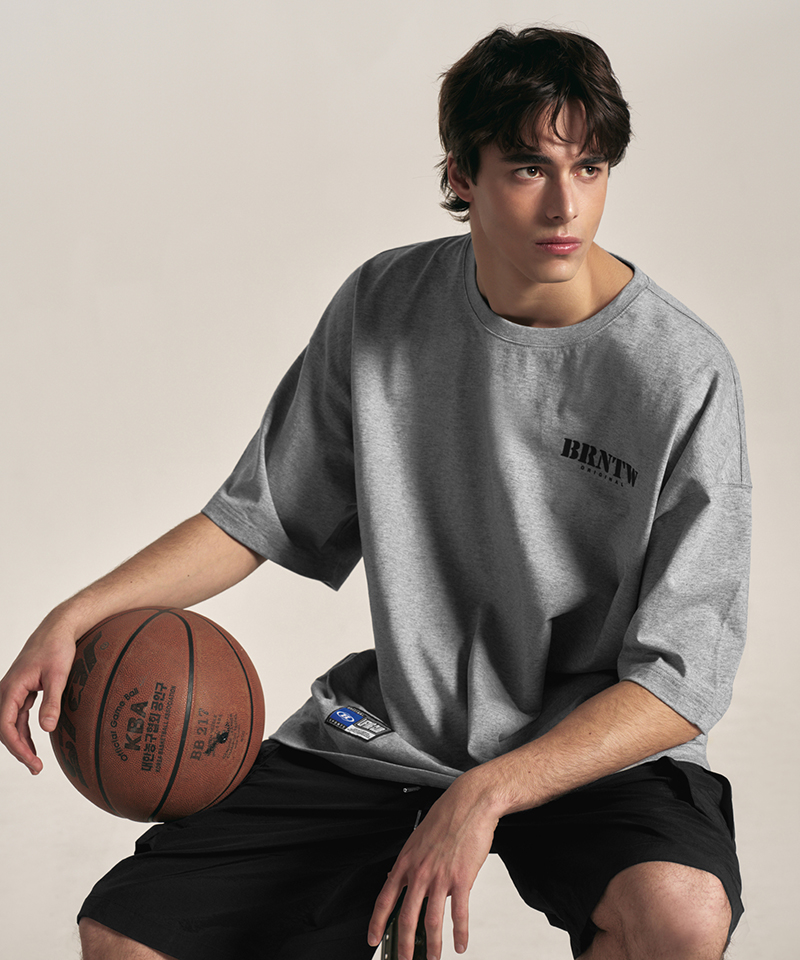 BRNTW LOGO T-SHIRTS [MELANGE серый]