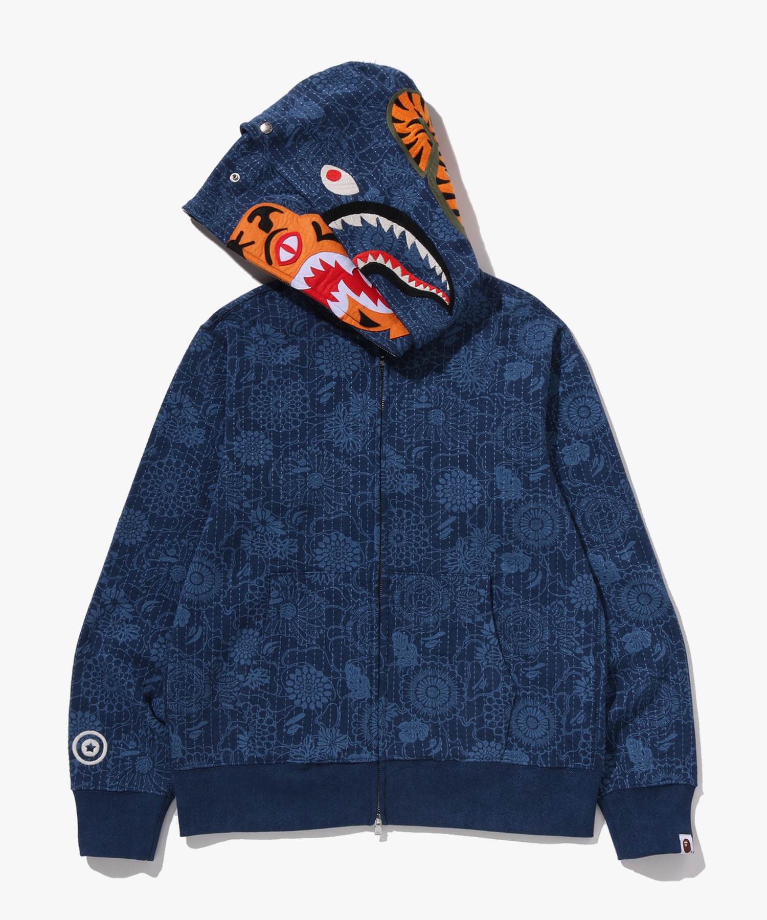 Худи на молнии Japanese Indigo Art Camo Double Tiger Shark (M) INDIGO