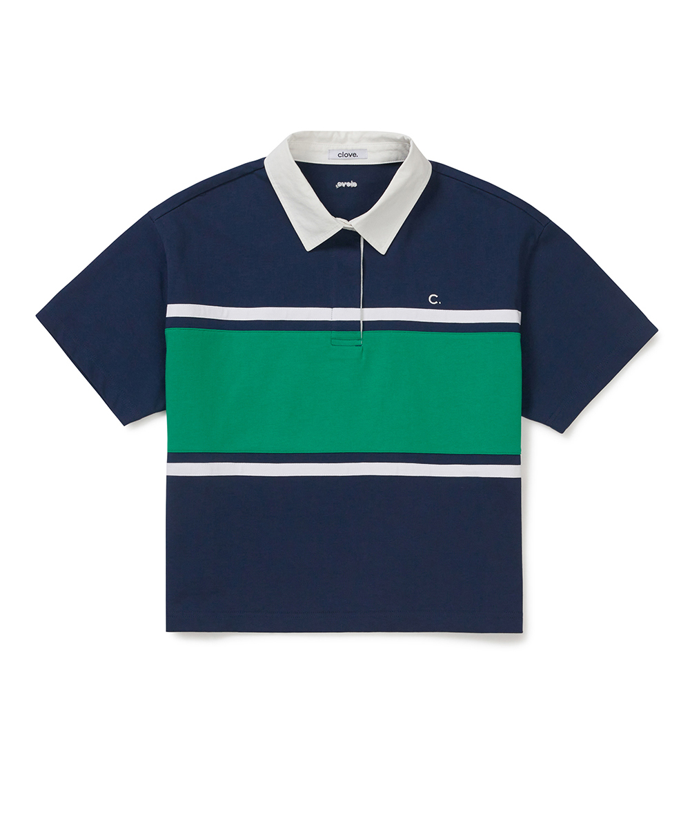 [26SM clove] Logo Colorblock Polo рубашка (темно-синий)