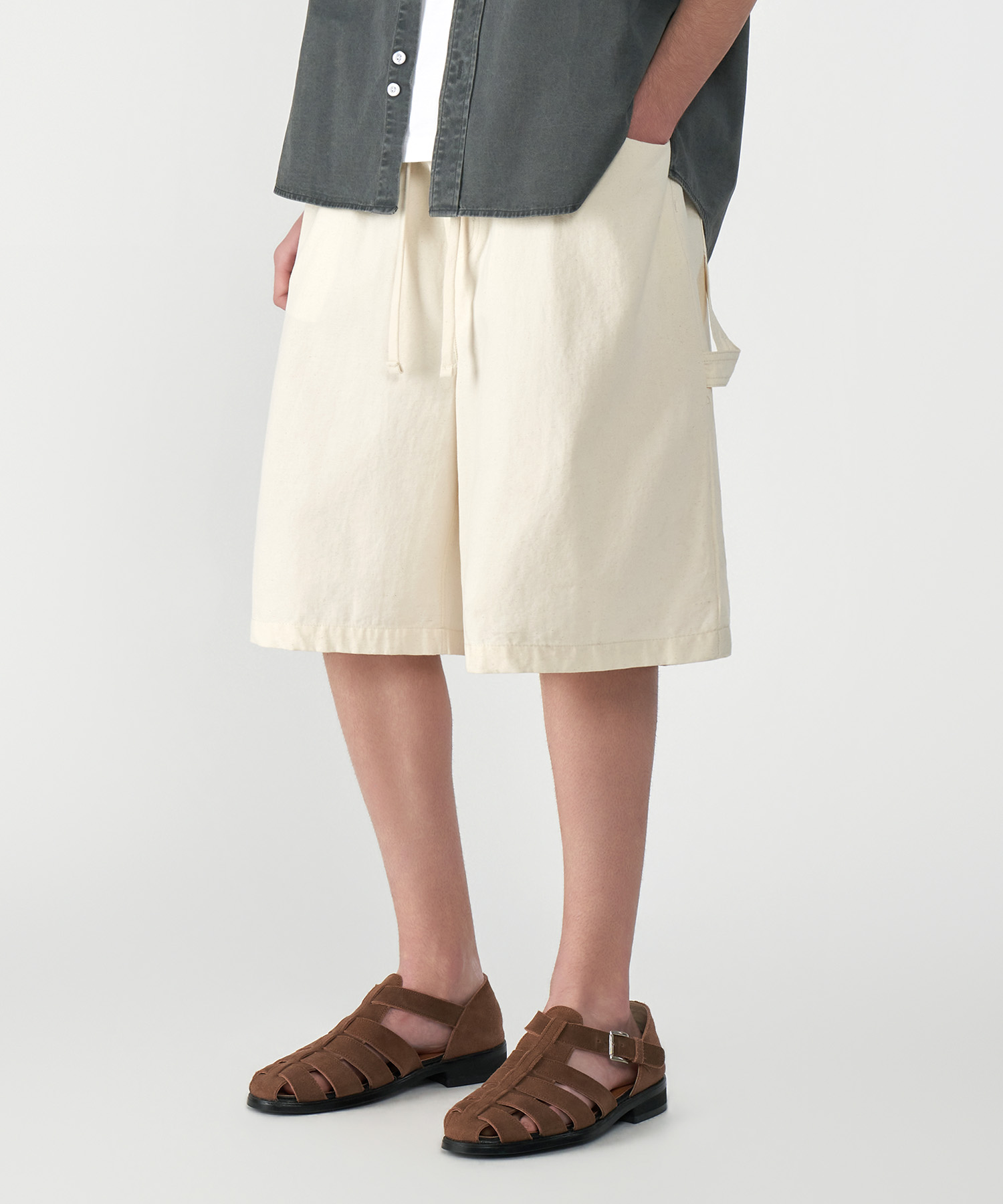 Like linen Carpenter Bermuda Wide брюки 3 Colors