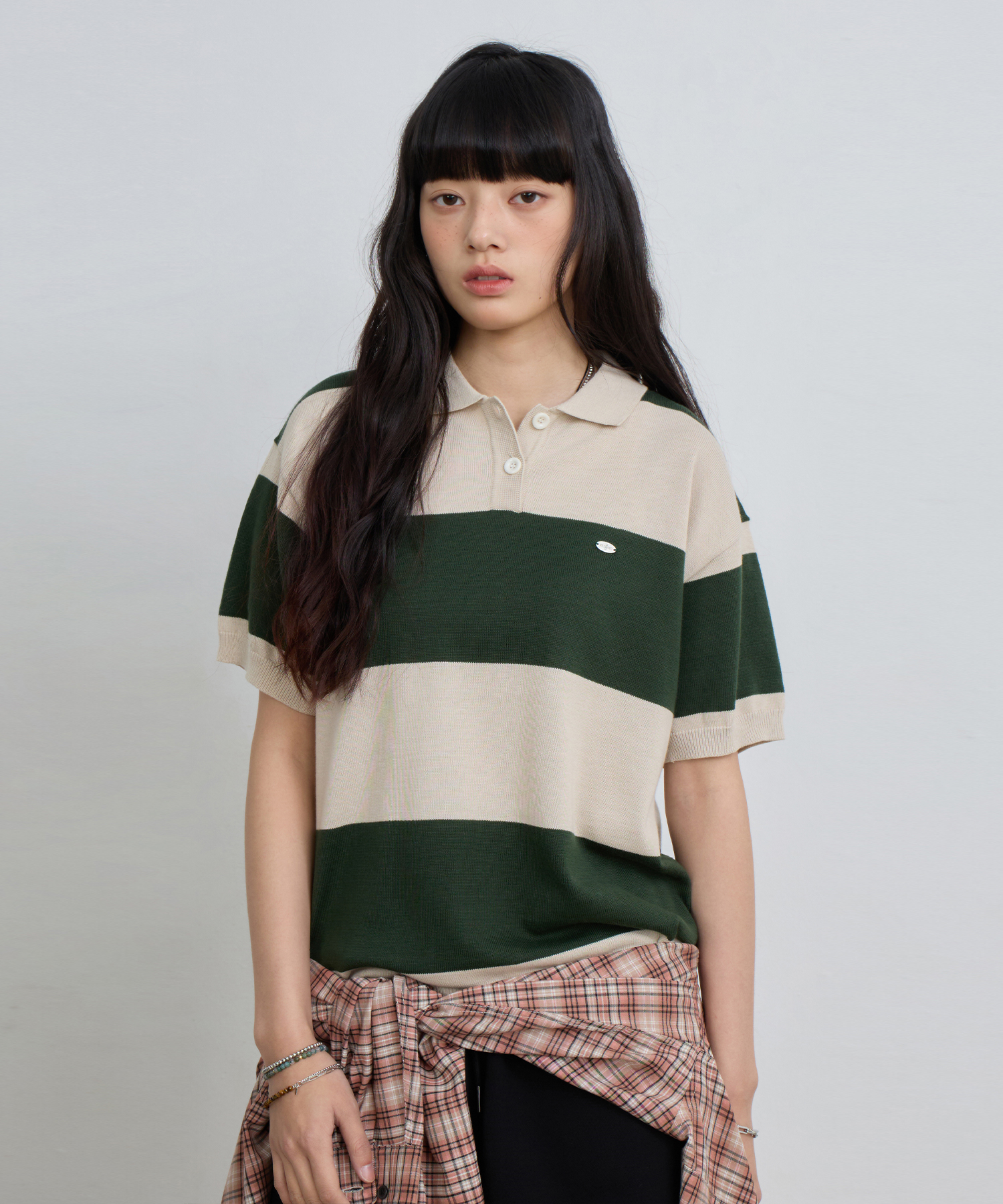 ESSENTIAL STIRPE HALF KNIT_3 COLOR