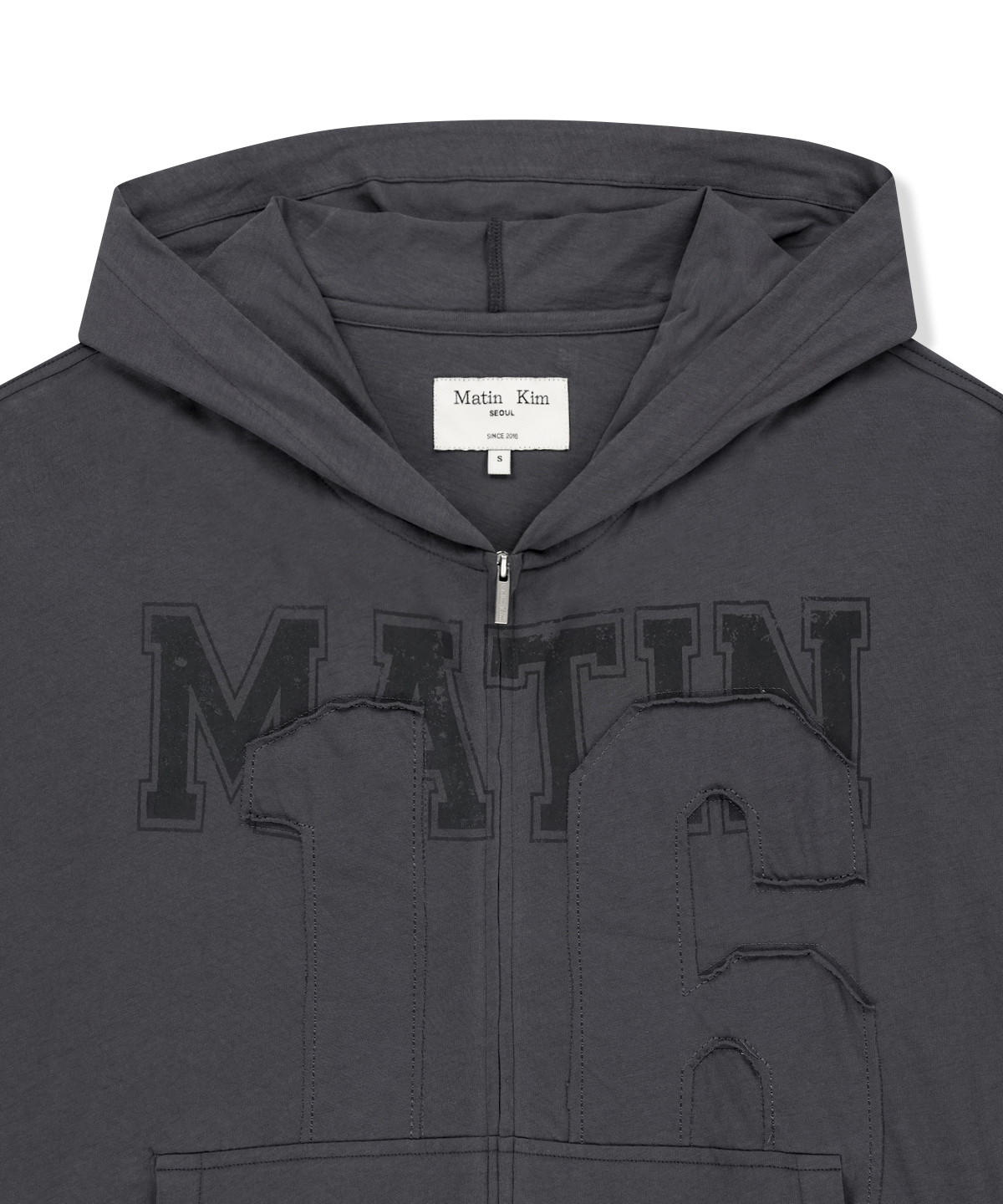 MATIN 16 APPLIQUE LOGO HOODY ZIP UP IN DARK темно-синий