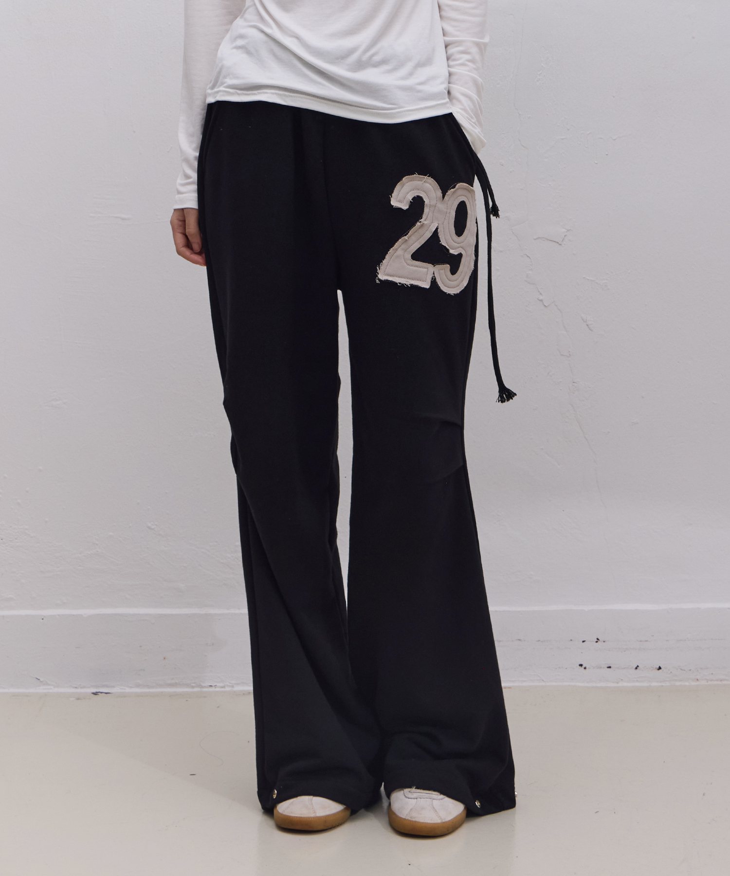 29patchwork Pintuck Sweatpants (Black)