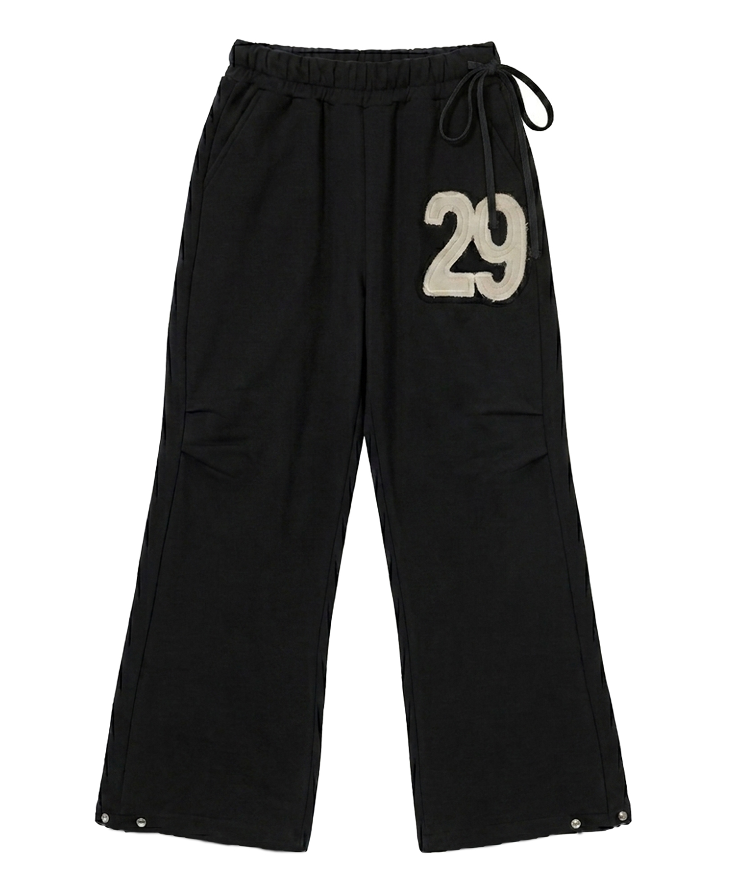 29patchwork Pintuck Sweatpants (Black)