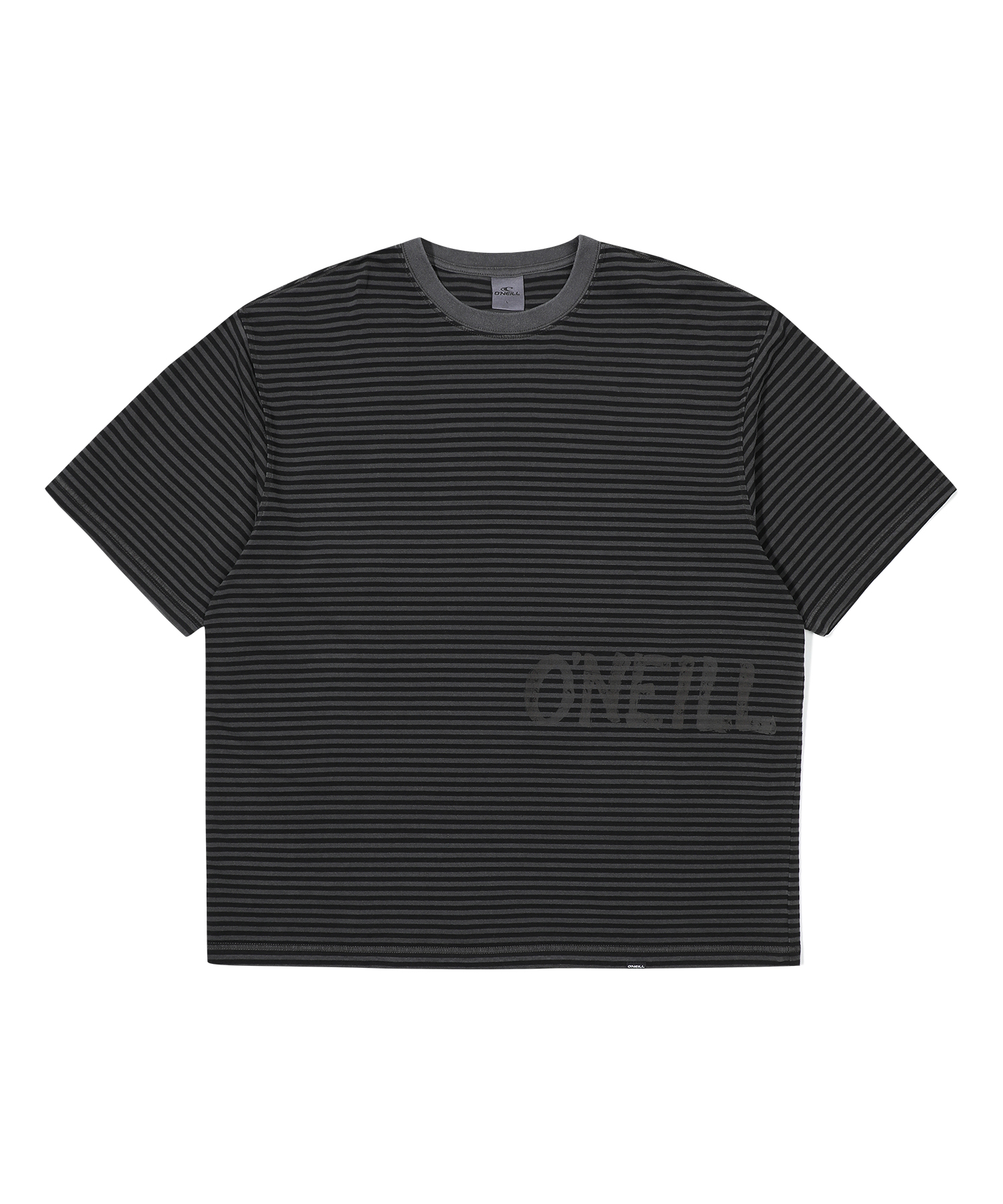 Полосатая футболка Crack Washed Charcoal