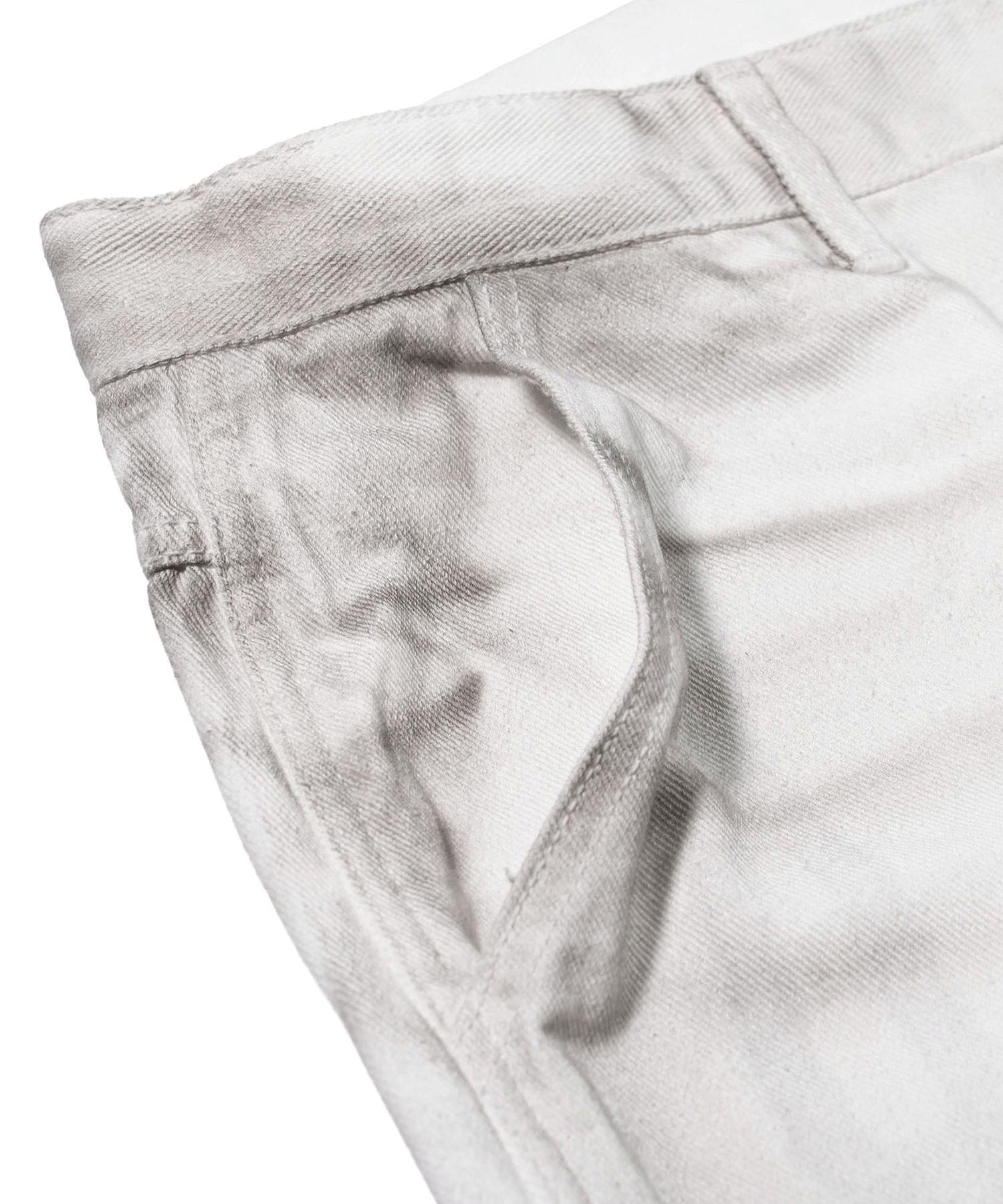 Rabbit Graffiti Barrel-Leg Vintage-Washed Denim Pants White