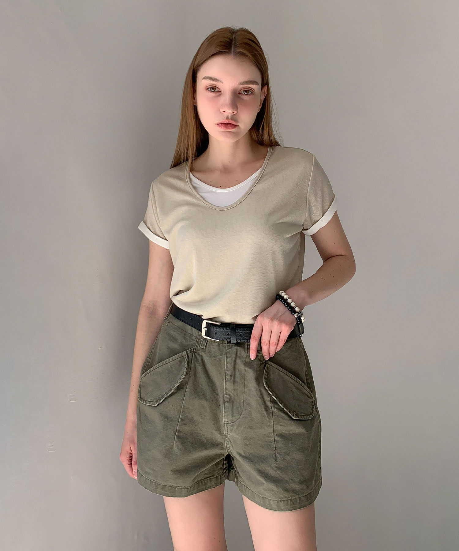 Diagonal Pocket Shorts (4colors)