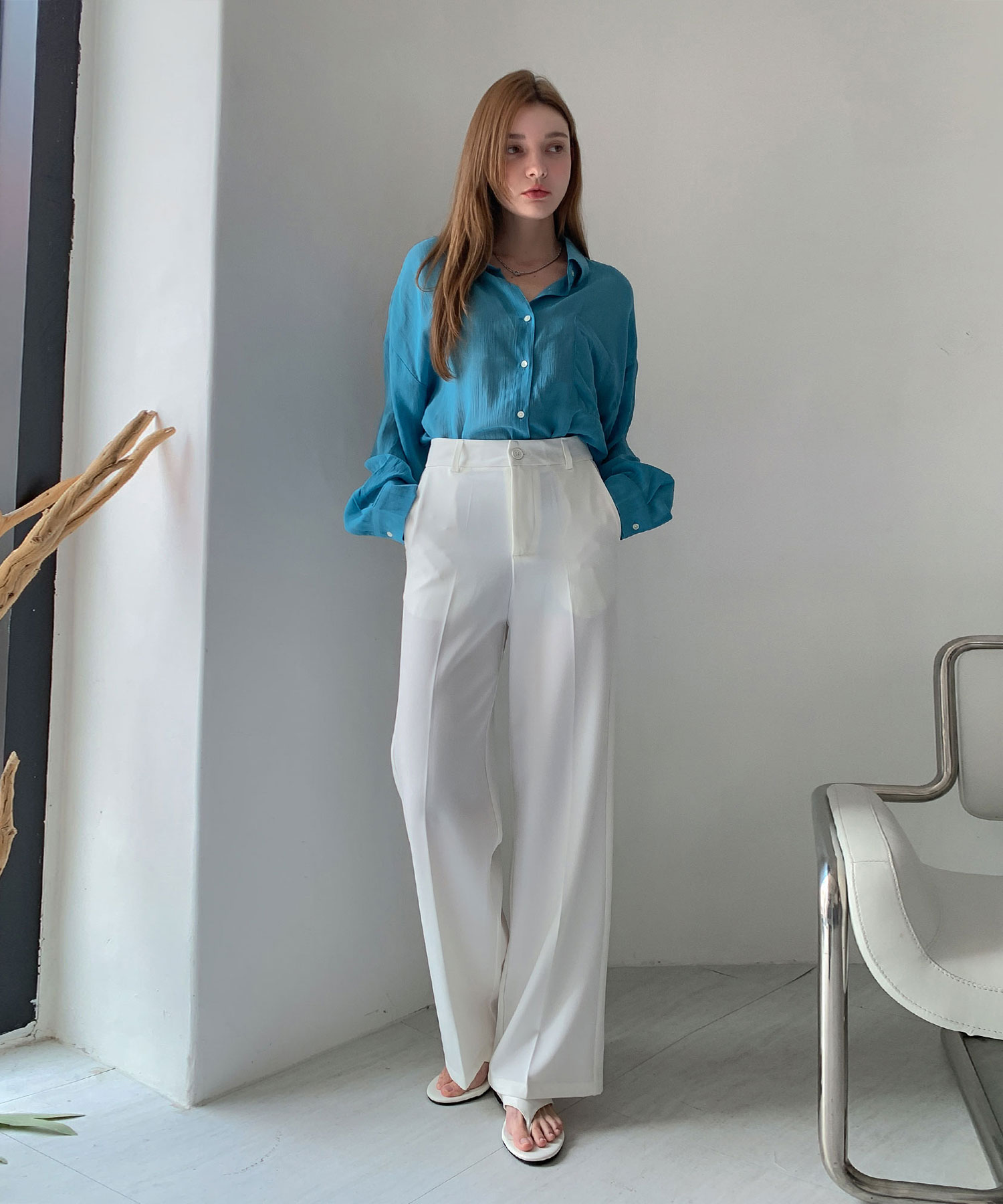 No Tuck Wide Slacks (3colors)