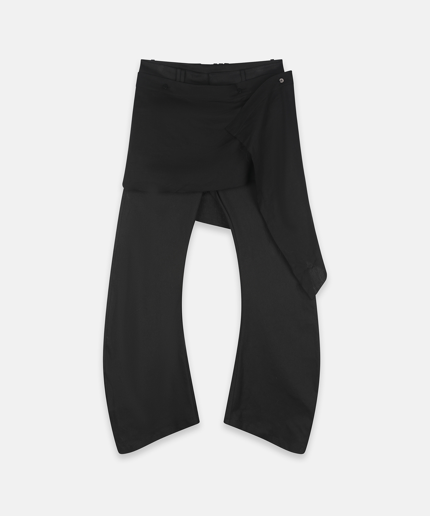DETACHABLE LAYERED SKIRT PANTS BLACK