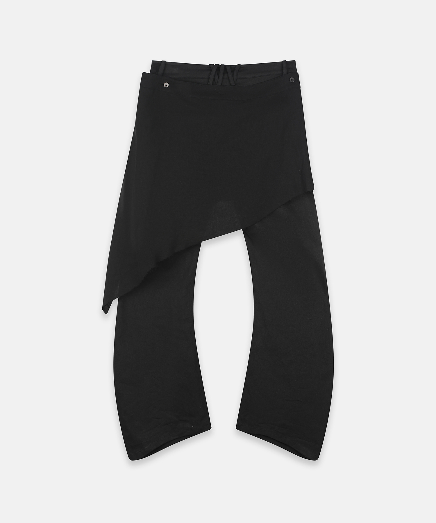 DETACHABLE LAYERED SKIRT PANTS BLACK
