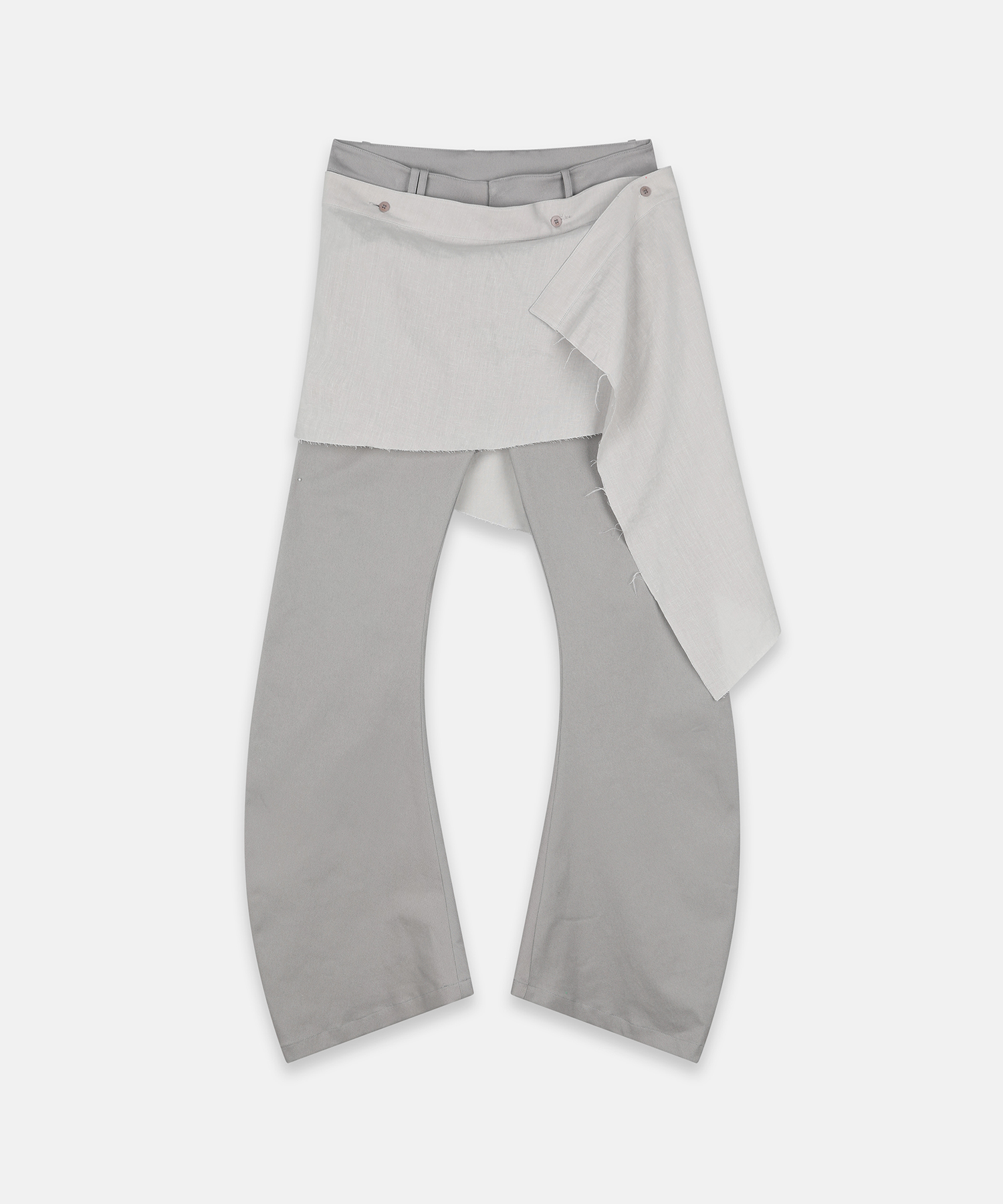 DETACHABLE LAYERED SKIRT PANTS ASH BEIGE