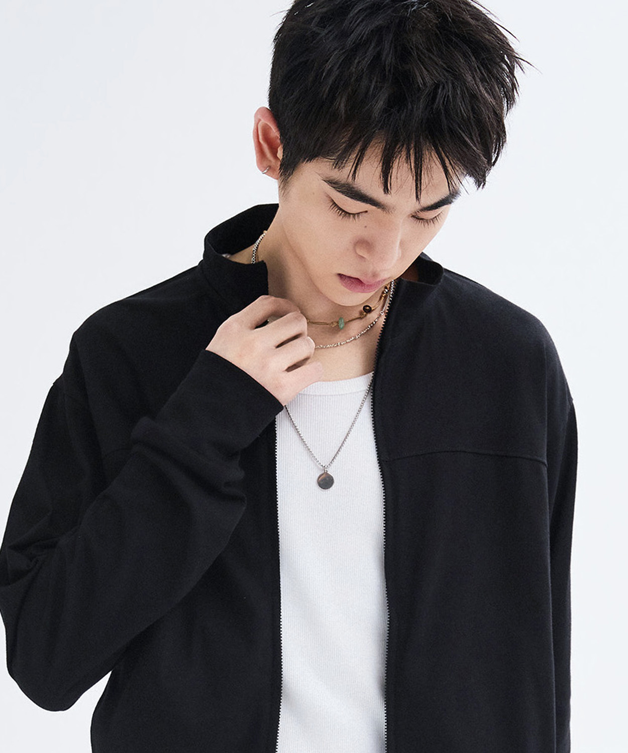 Slim Fit Light Jersey Zip-Up