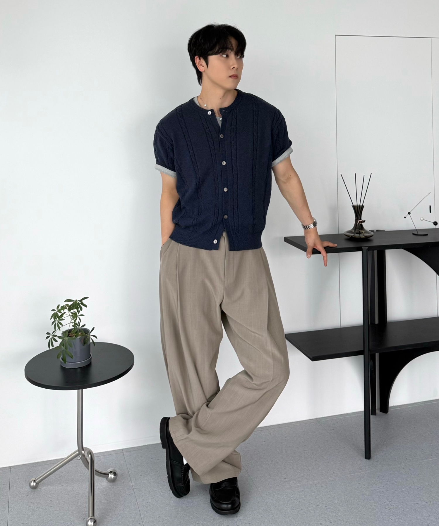 Кроп-кардиган 26 SS Washable Cable Round (6color)