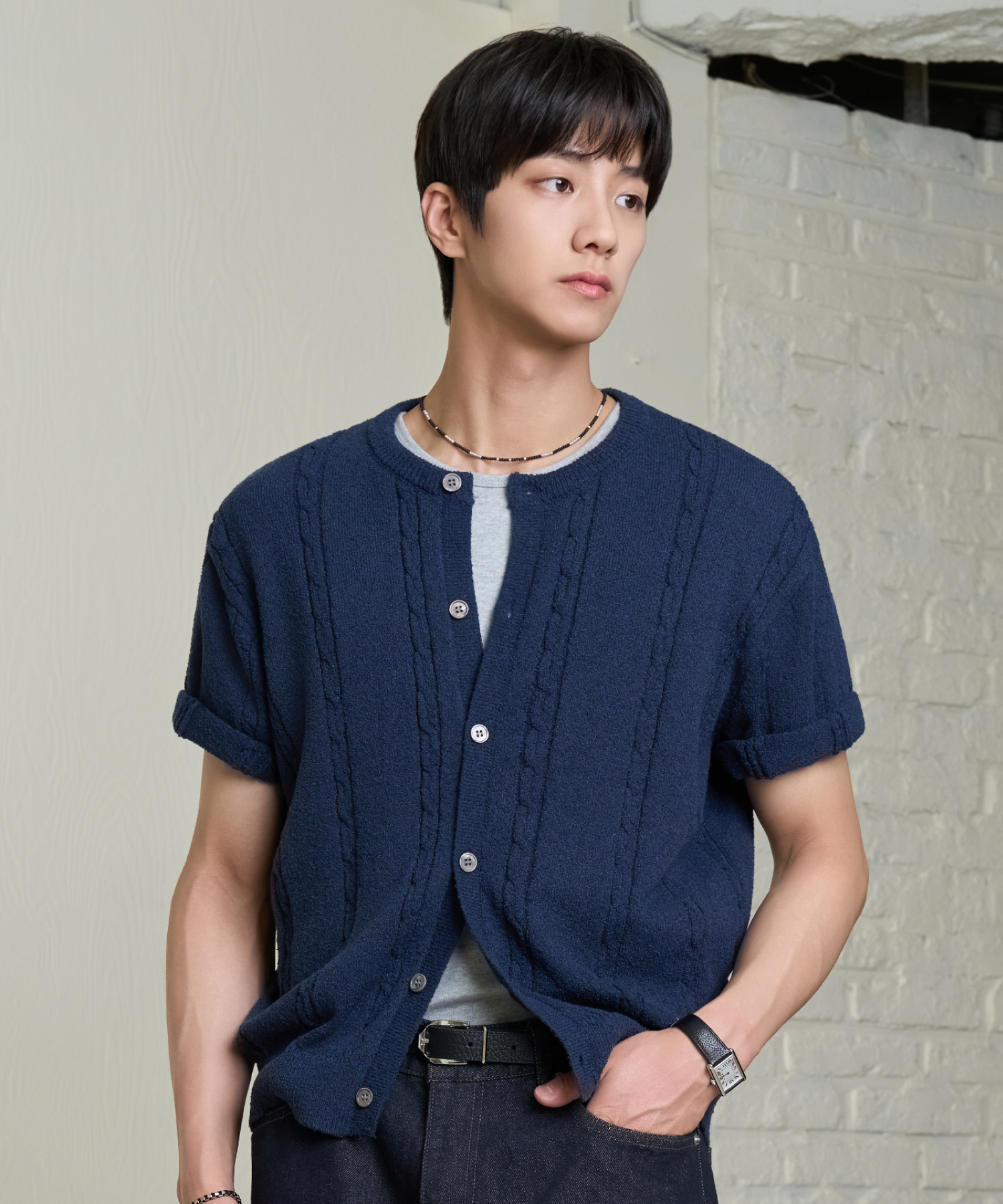 Кроп-кардиган 26 SS Washable Cable Round (6color)