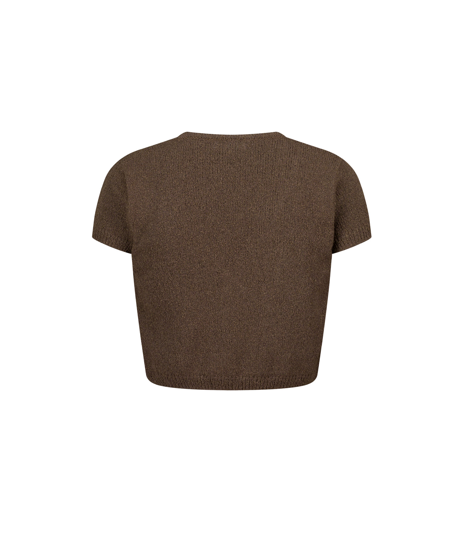 CROPPED KNIT BOLERO SET BROWN