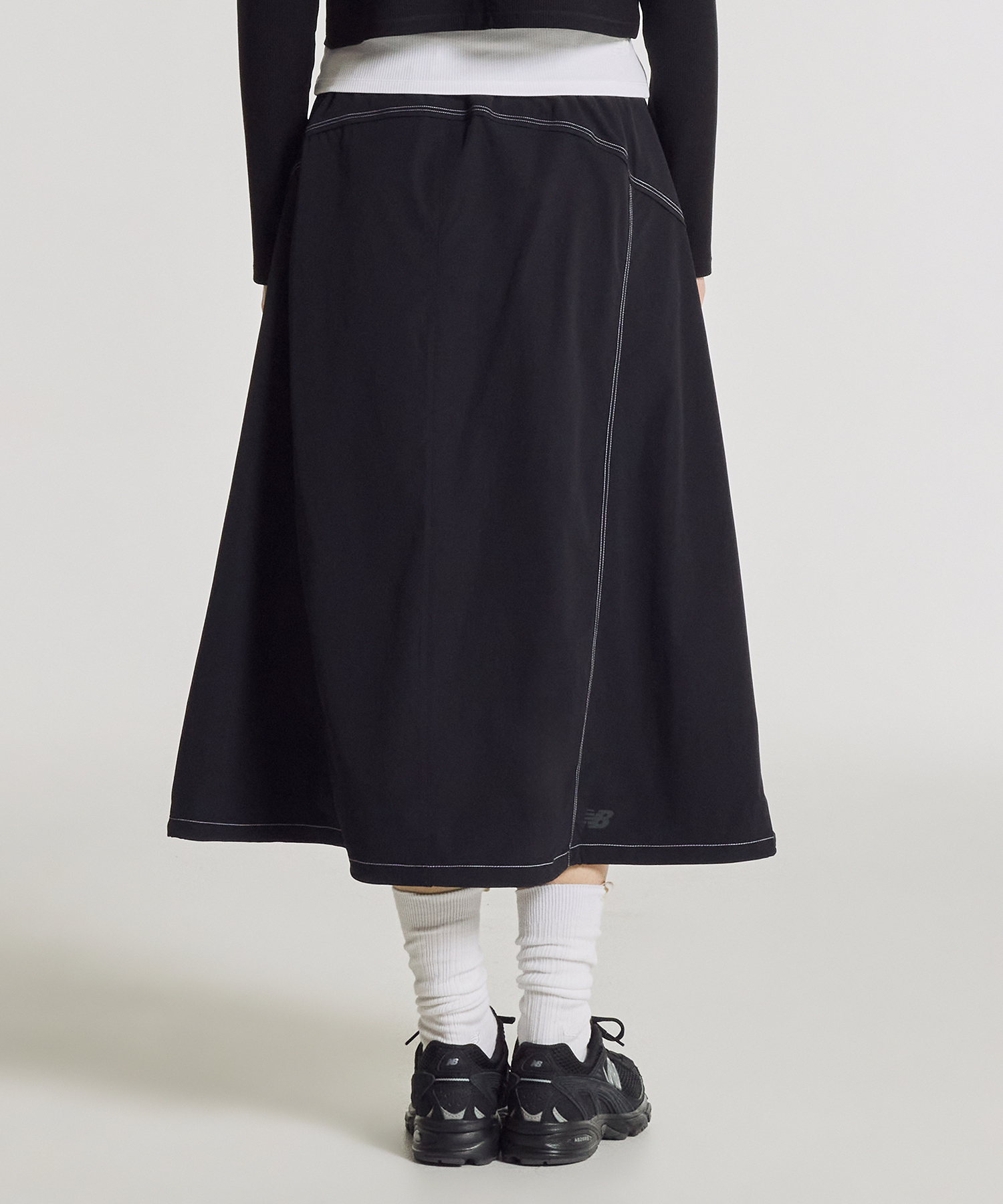NBNWG3W612 / WOMEN FROZEN стрейч юбка макси (BLACK)