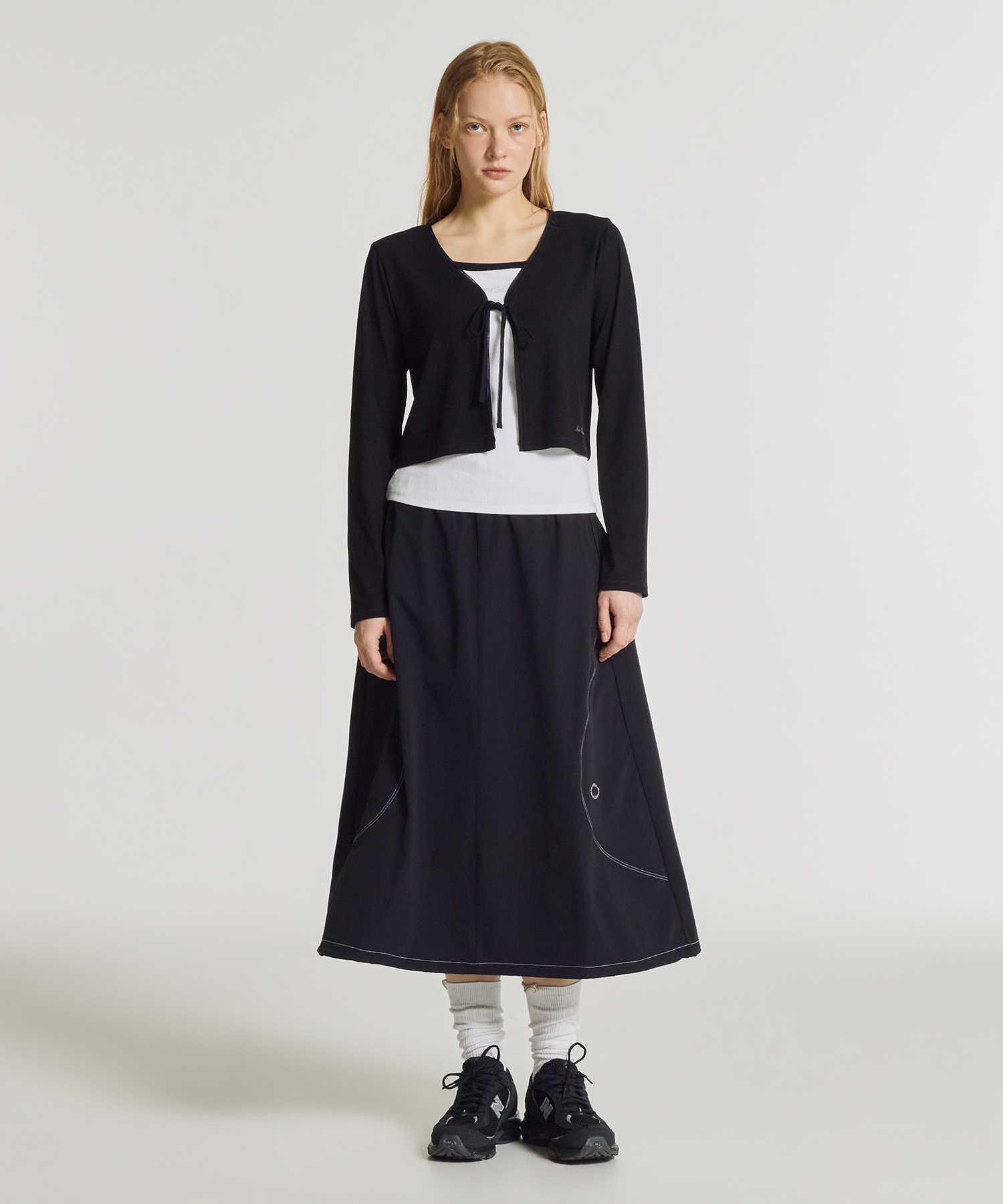 NBNWG3W612 / WOMEN FROZEN стрейч юбка макси (BLACK)