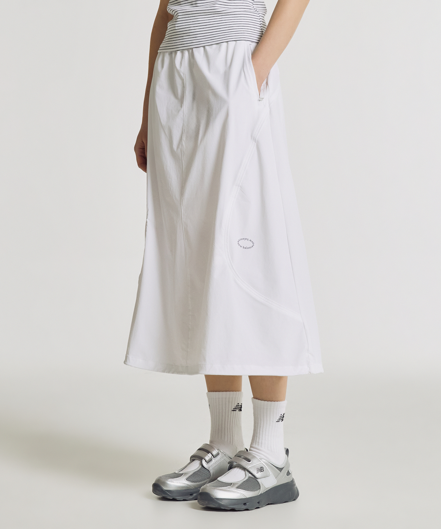 Длинная стрейч-юбка NBNWG3W612 / WOMEN FROZEN (White)