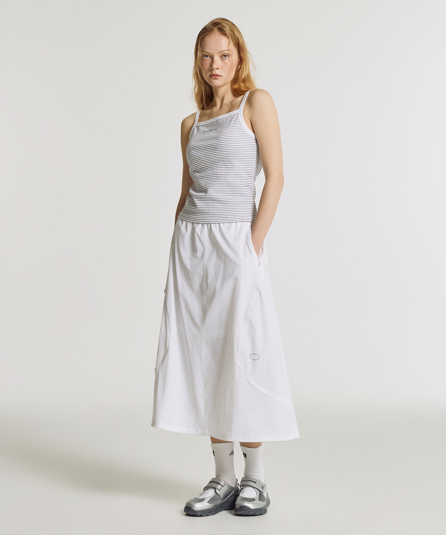Длинная стрейч-юбка NBNWG3W612 / WOMEN FROZEN (White)