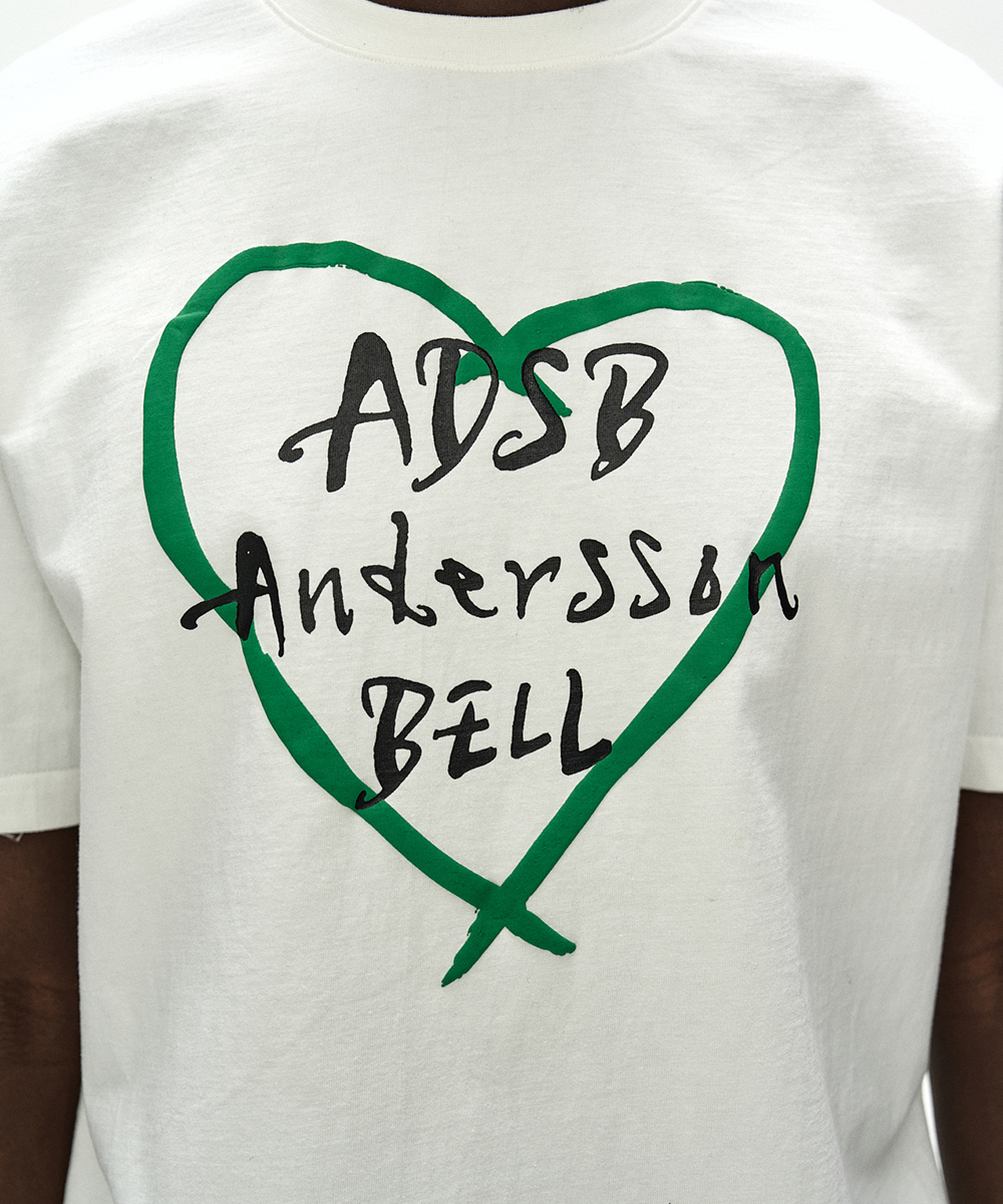 UNISEX HEART KELLY LOGO T-SHIRT atb1682u(WHITE/GREEN)