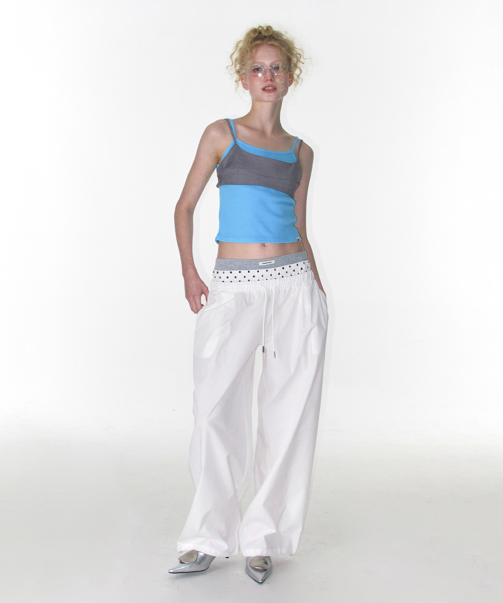 SAGGING LAYERED PANTS_WHITE
