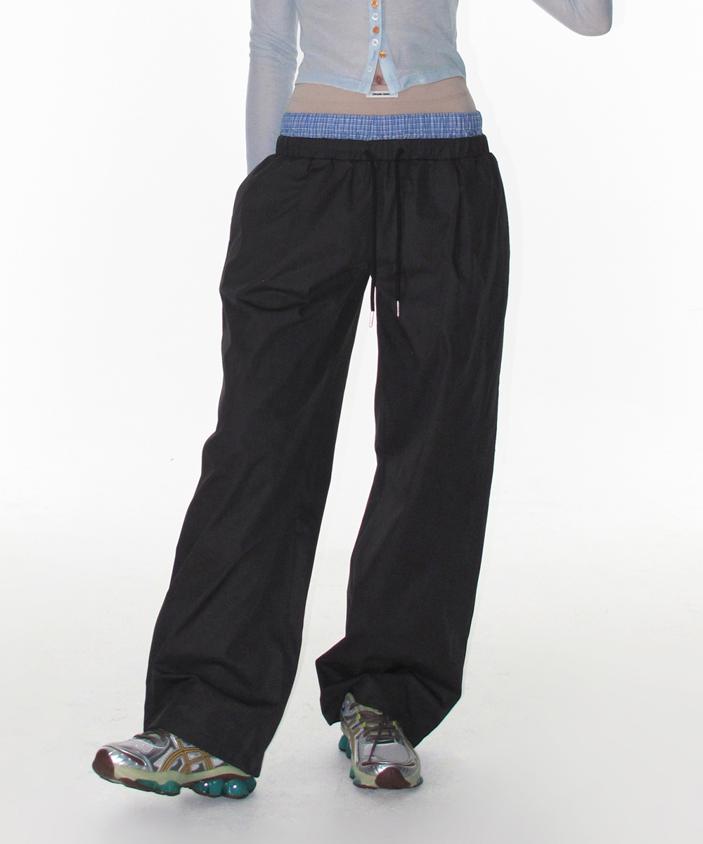 SAGGING LAYERED PANTS_CHARCOAL