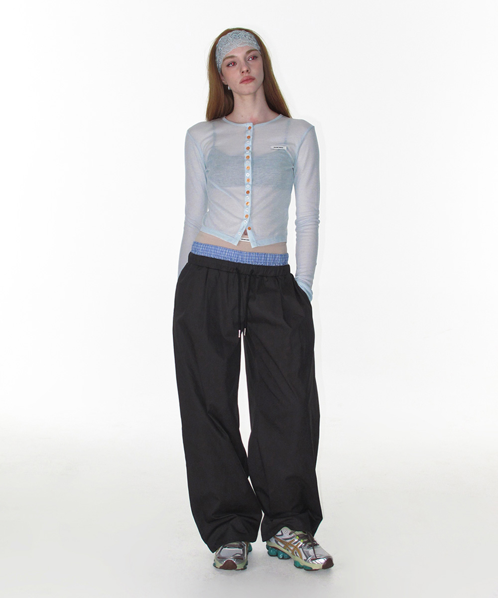 SAGGING LAYERED PANTS_CHARCOAL