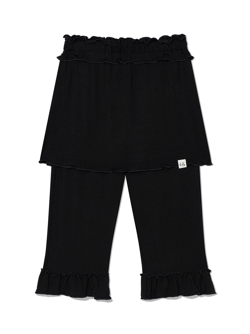 FRILL CAPRI SKIRT PANTS(BLACK)