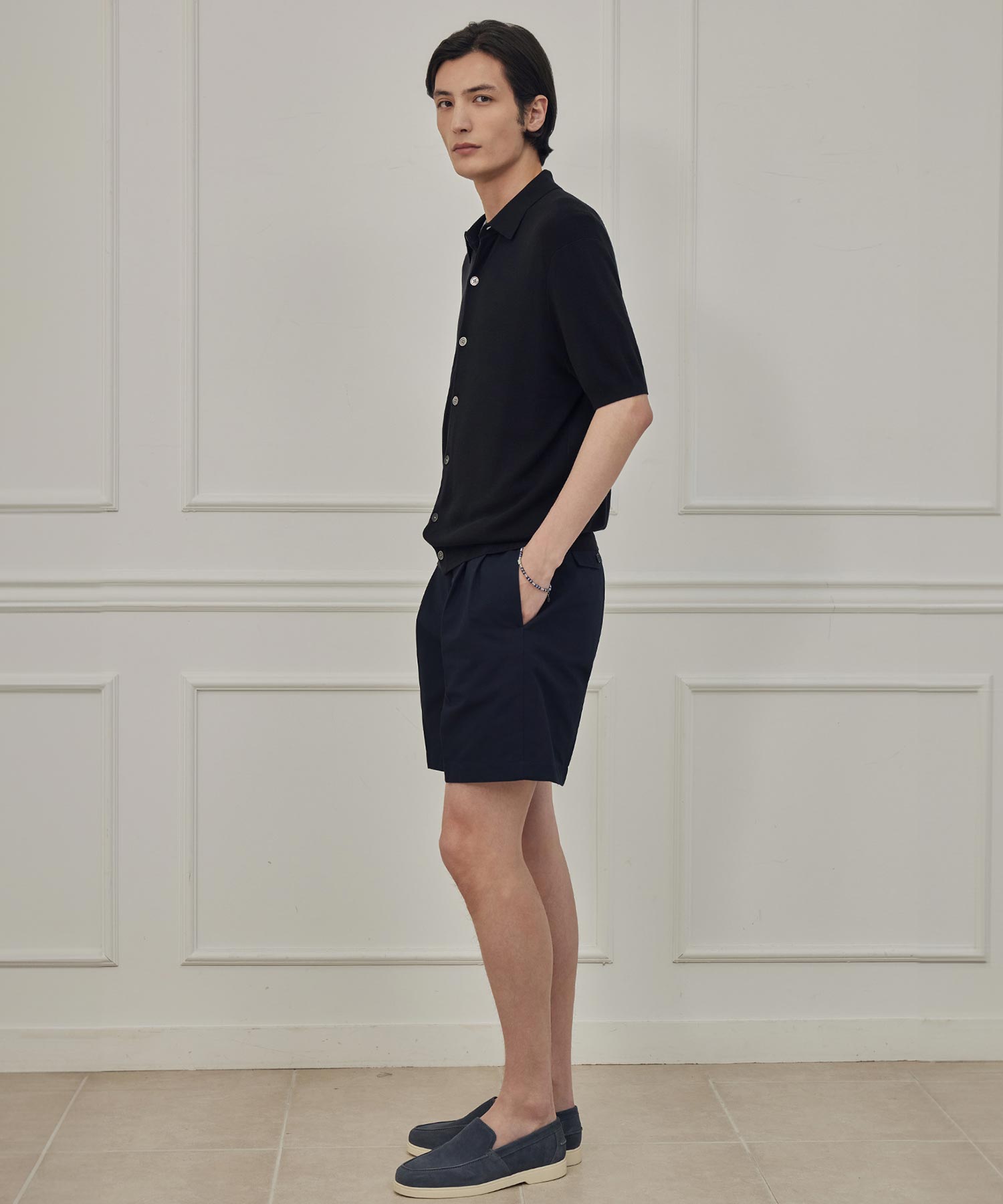 Шелковый кардиган поло Reiss - Onyx Black