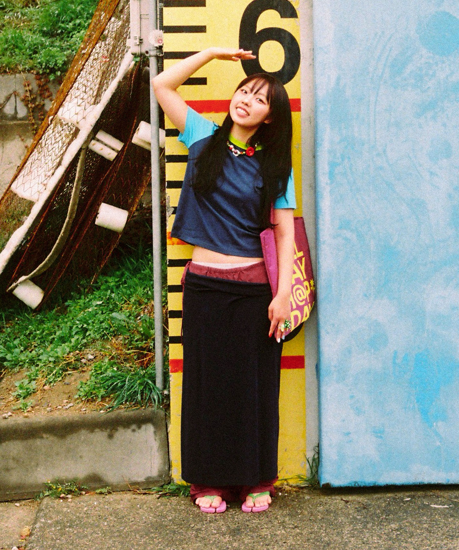 X JIMMIZO COLOR BLOCK TEE_NAVY(NG2GMFT502B)
