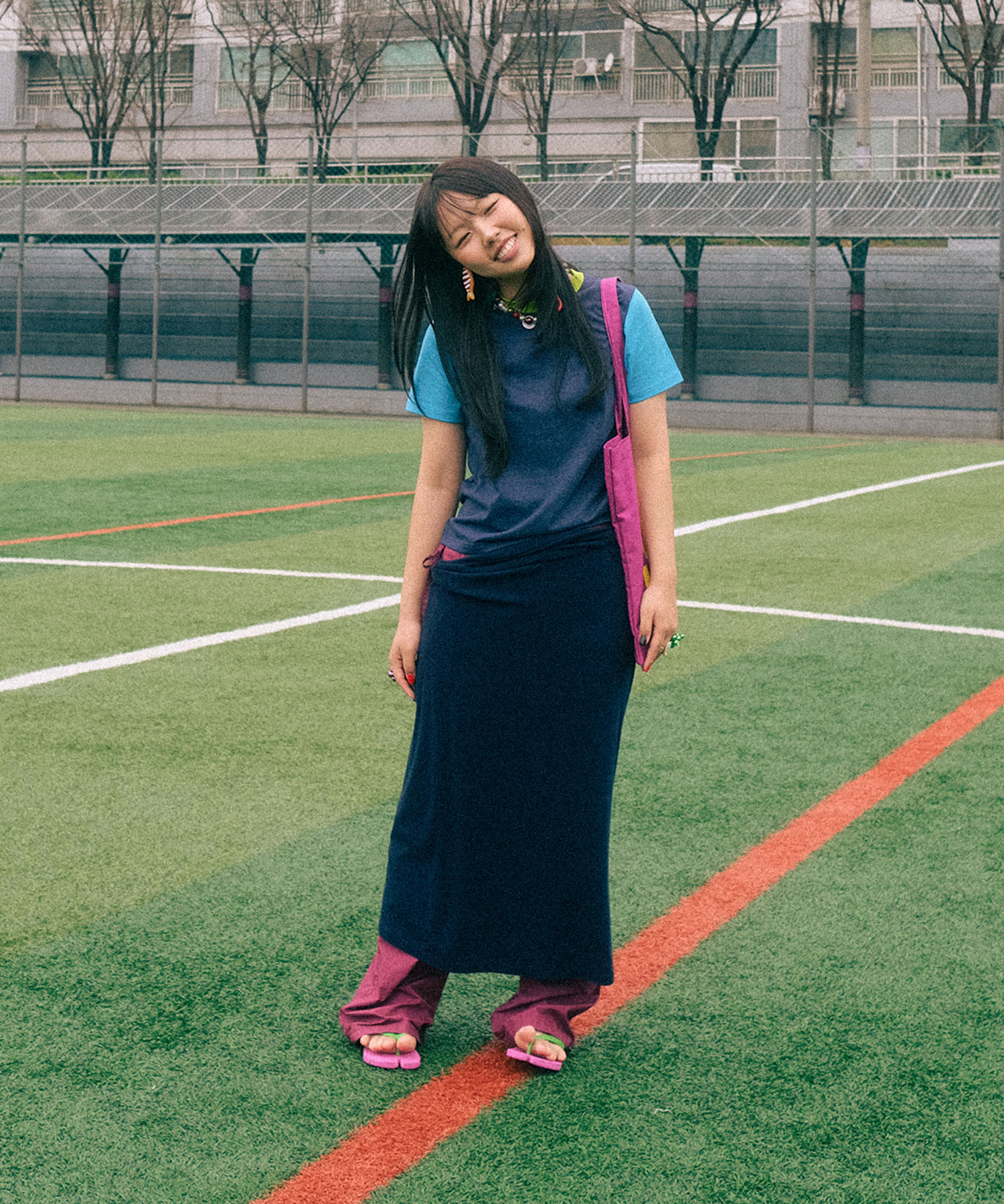 X JIMMIZO COLOR BLOCK TEE_NAVY(NG2GMFT502B)