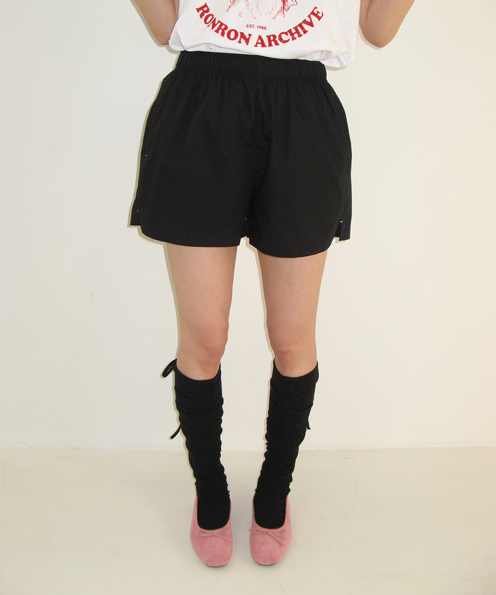 HEART POCKET TRUNK SHORT PANTS BLACK