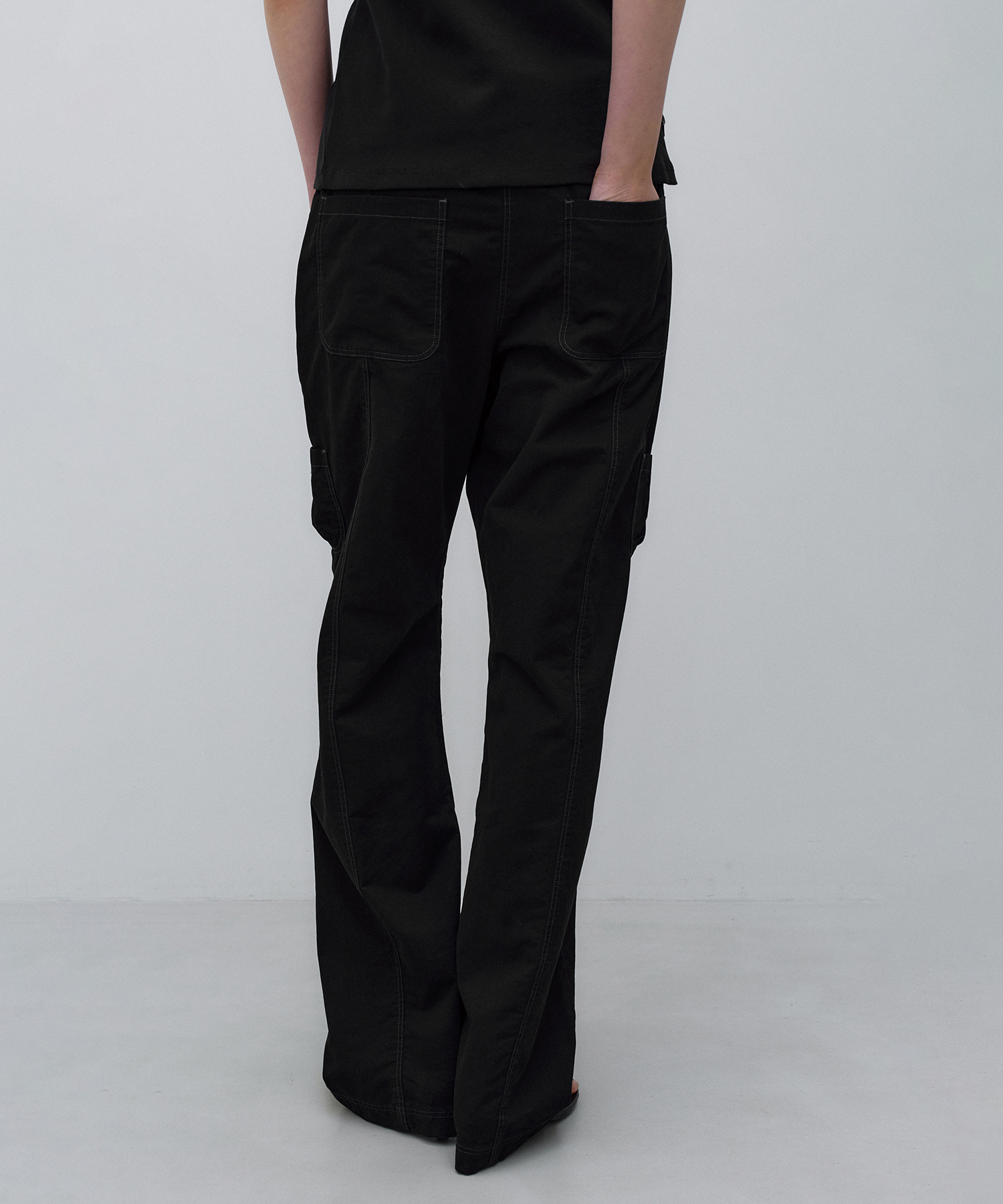 Washed Cotton Pocket брюки BLACK