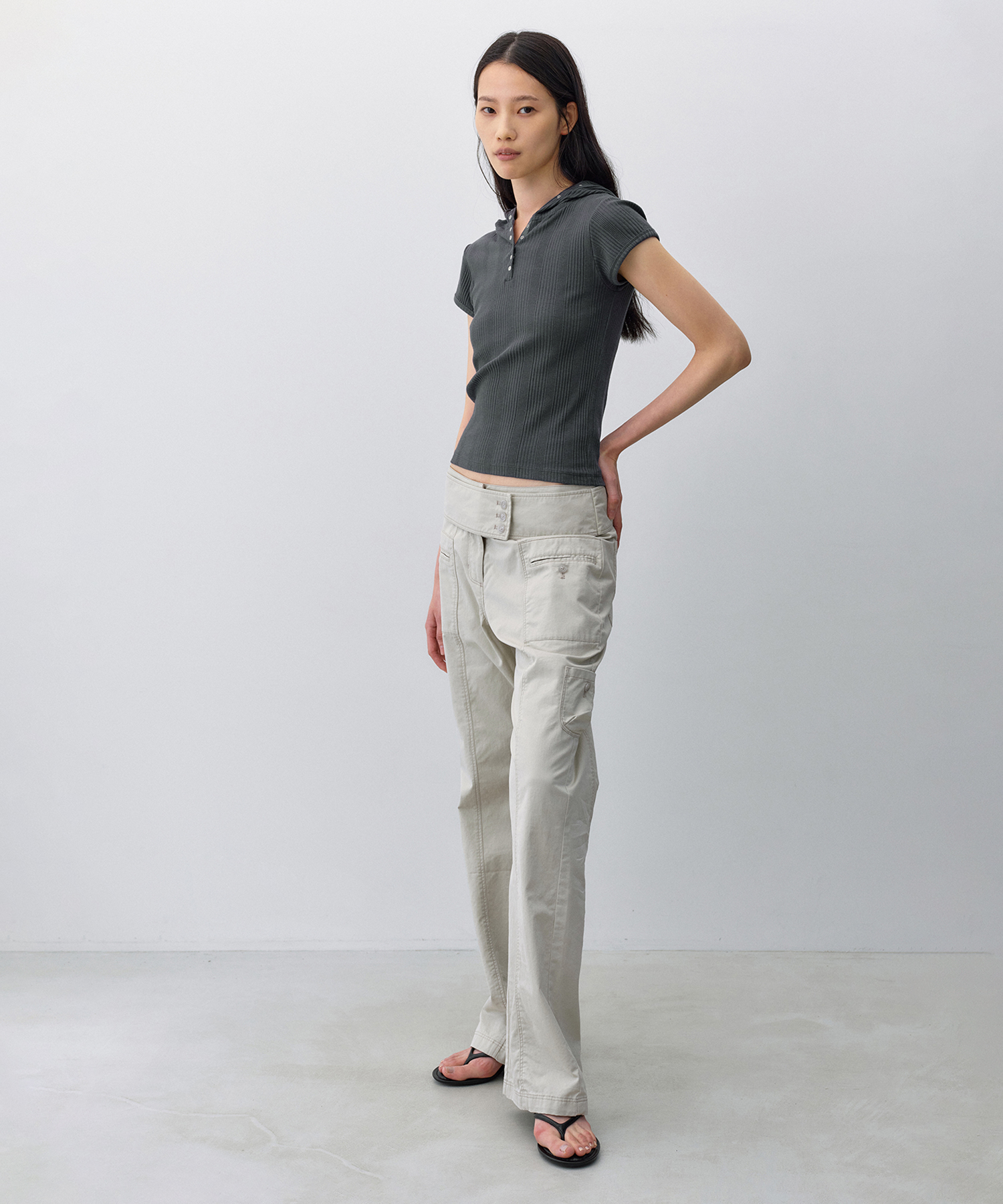 Washed Cotton Pocket брюки LIGHT BEIGE